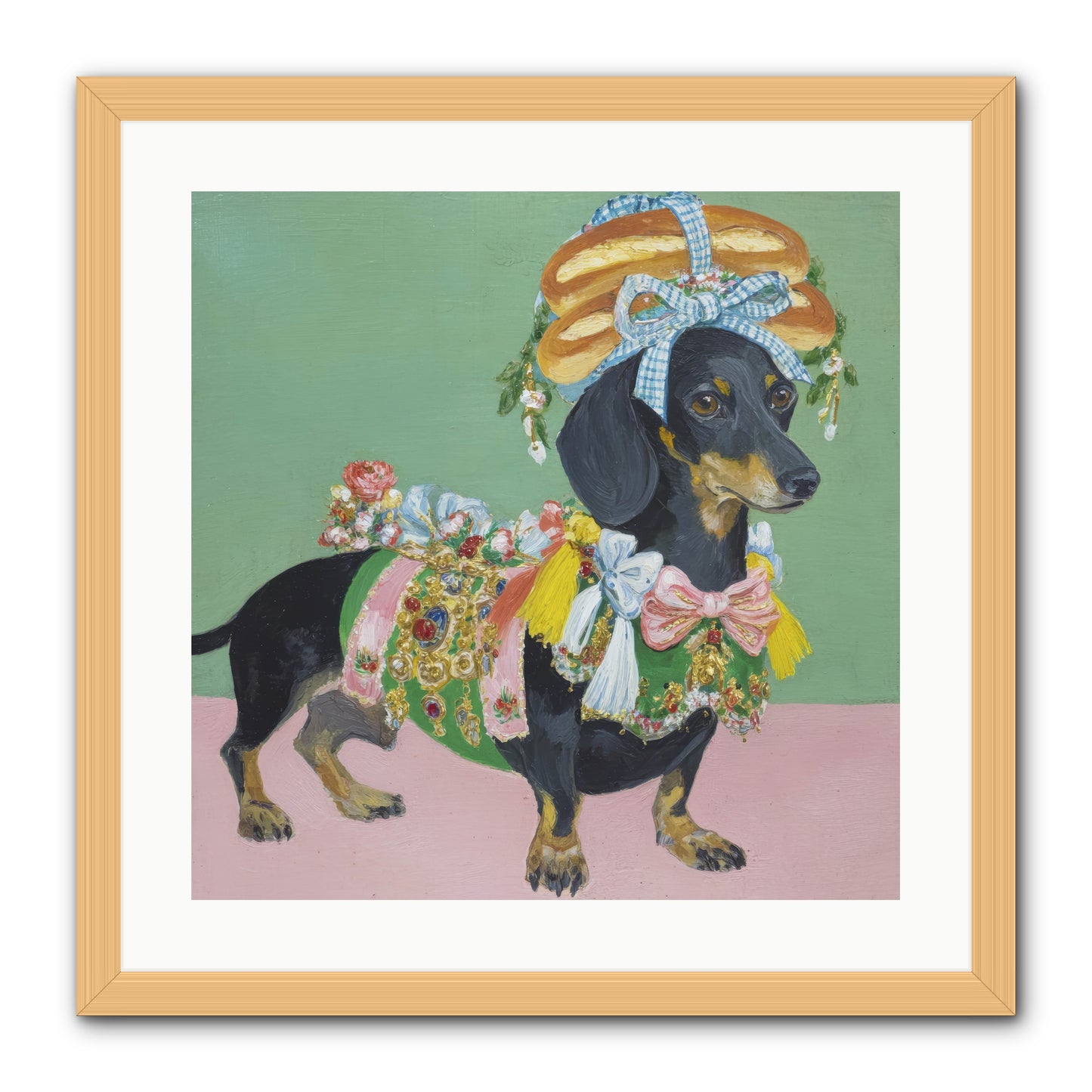Lady Celebration -- Framed Print - Natural 20x20