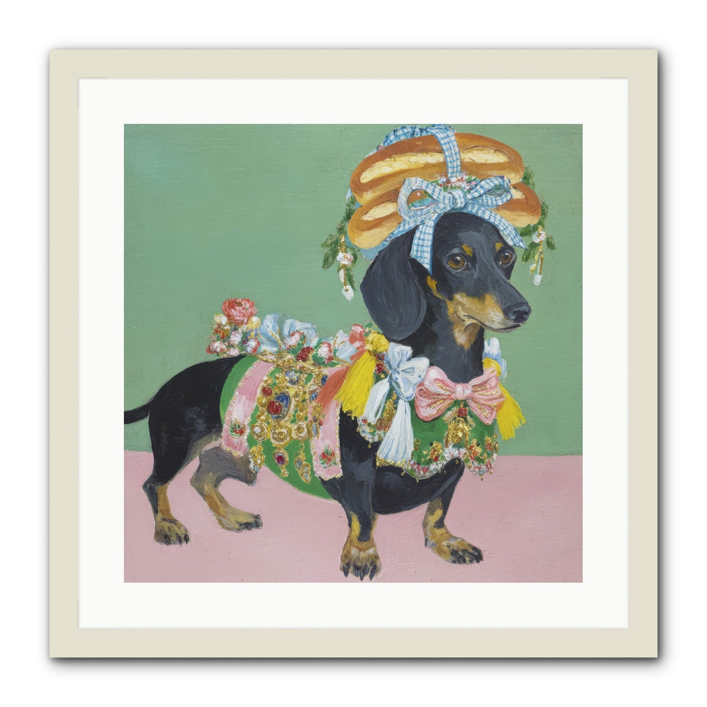 Lady Celebration -- Framed Print - White 20x20