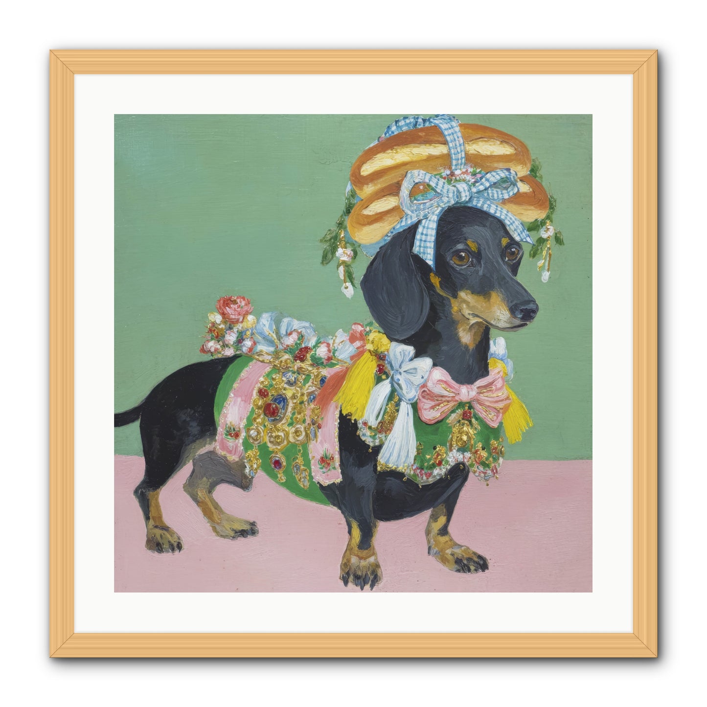 Lady Celebration -- Framed Print - Natural 24x24