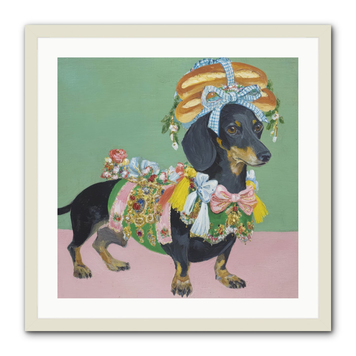 Lady Celebration -- Framed Print - White 24x24
