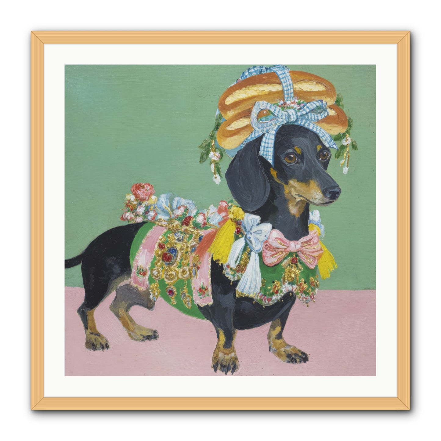 Lady Celebration -- Framed Print - Natural 30x30