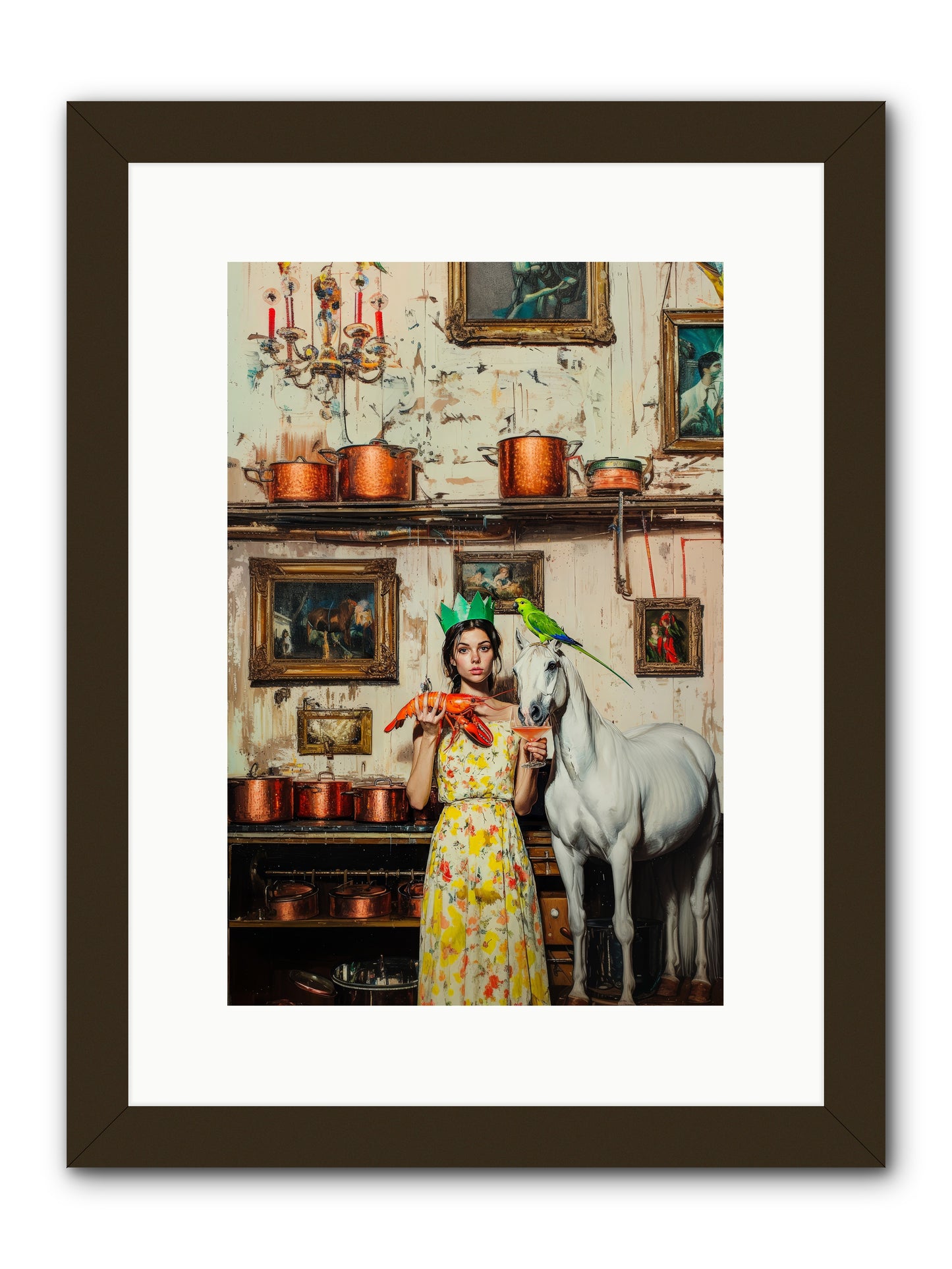 Lady Clementine's Culinary Court -- Framed Print - Black 10x15