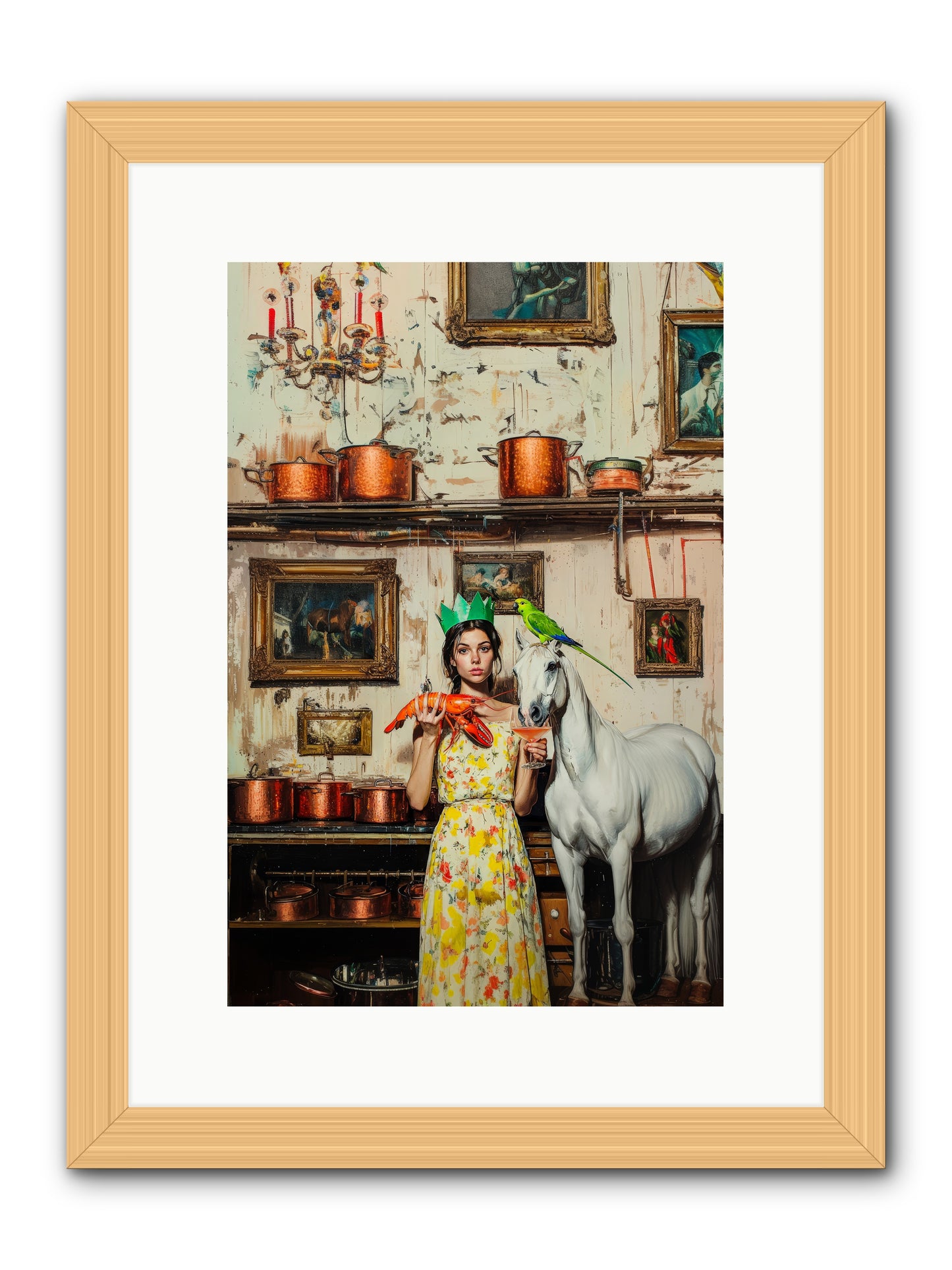 Lady Clementine's Culinary Court -- Framed Print - Natural 10x15