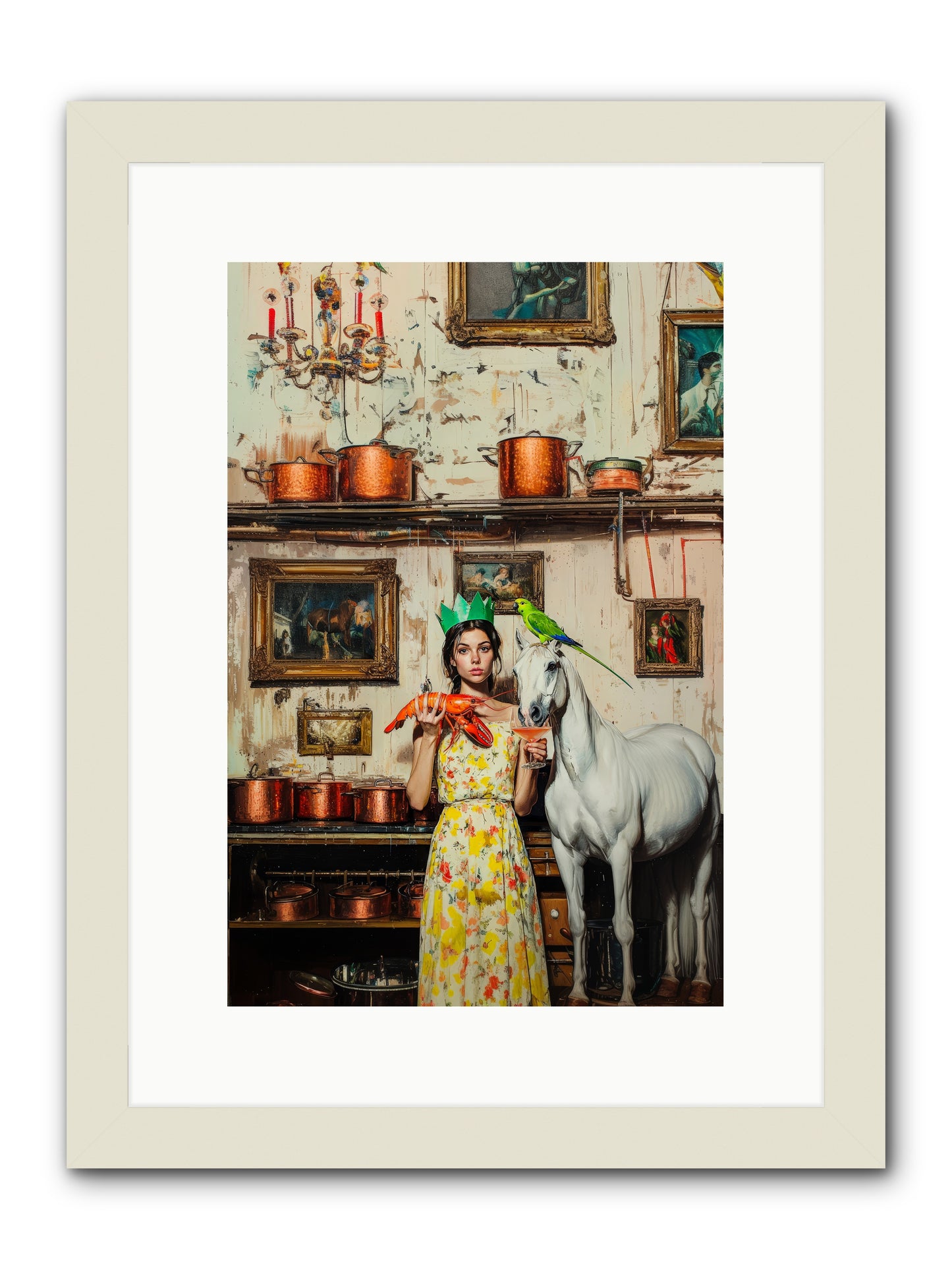 Lady Clementine's Culinary Court -- Framed Print - White 10x15