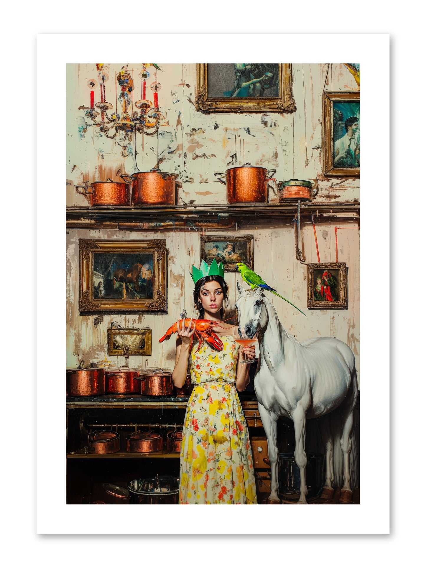 Lady Clementine's Culinary Court -- Loose Canvas Print 10x15