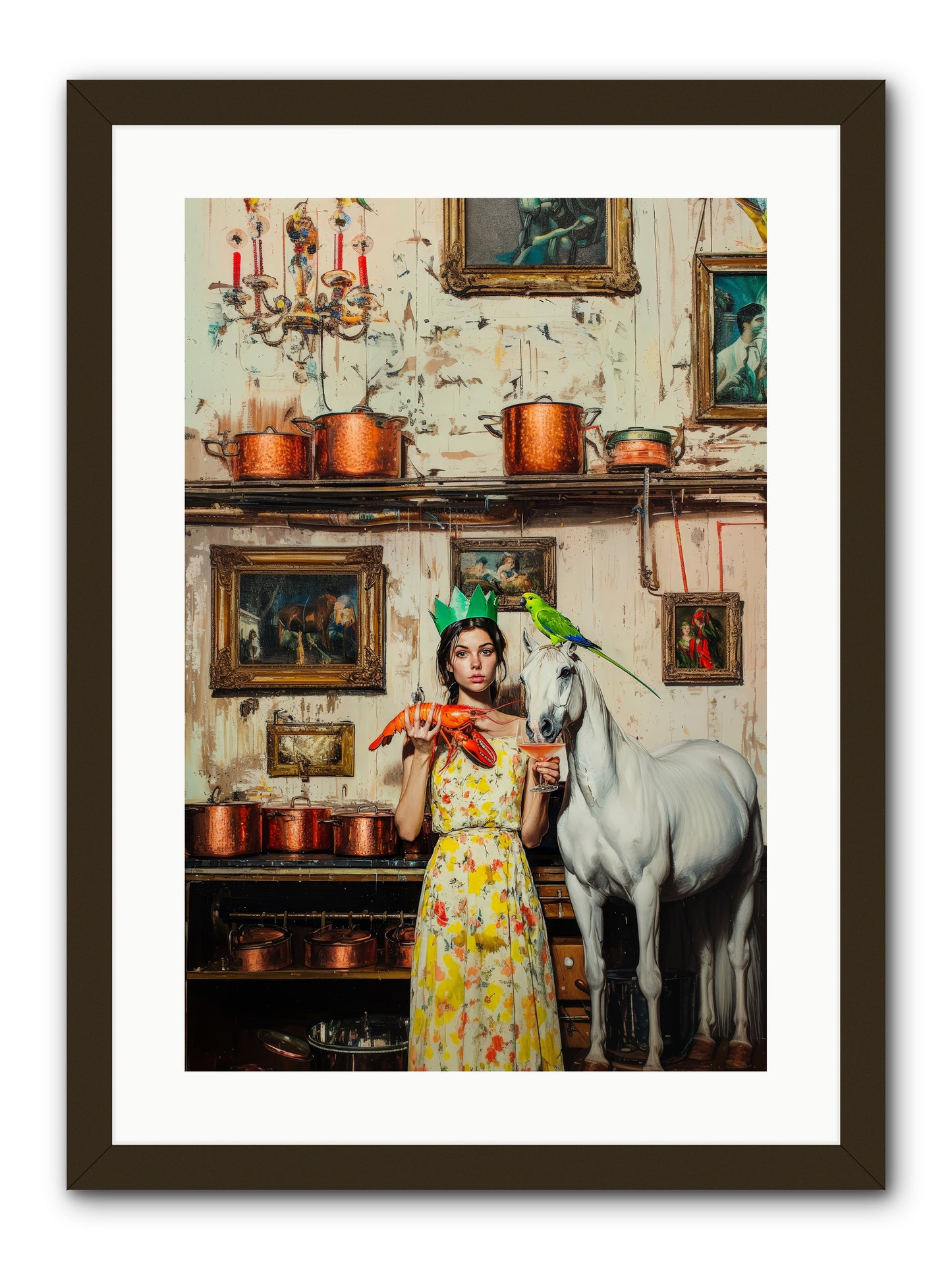 Lady Clementine's Culinary Court -- Framed Print - Black 16x24