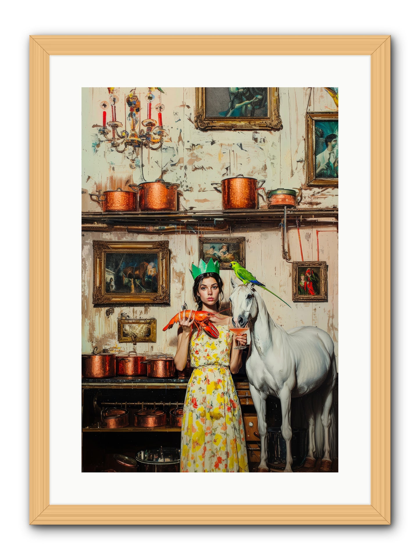 Lady Clementine's Culinary Court -- Framed Print - Natural 16x24