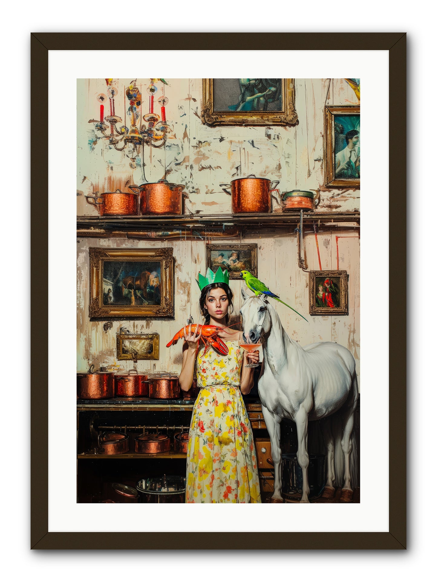 Lady Clementine's Culinary Court -- Framed Print - Black 20x30