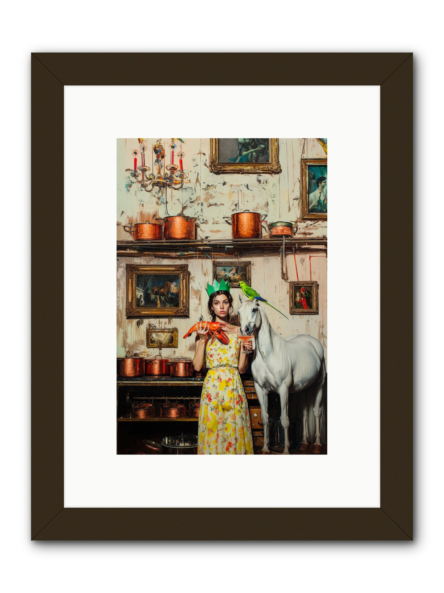 Lady Clementine's Culinary Court -- Framed Print - Black 8x12
