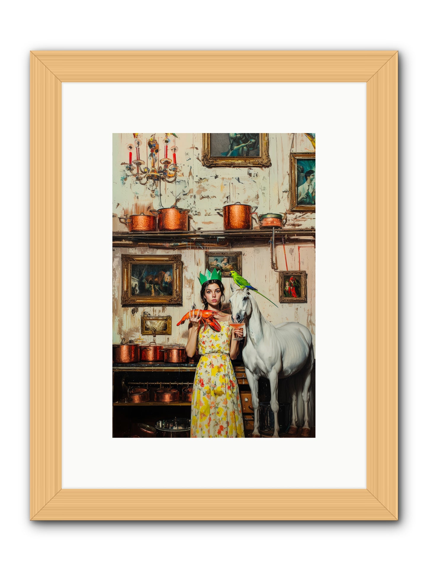 Lady Clementine's Culinary Court -- Framed Print - Natural 8x12