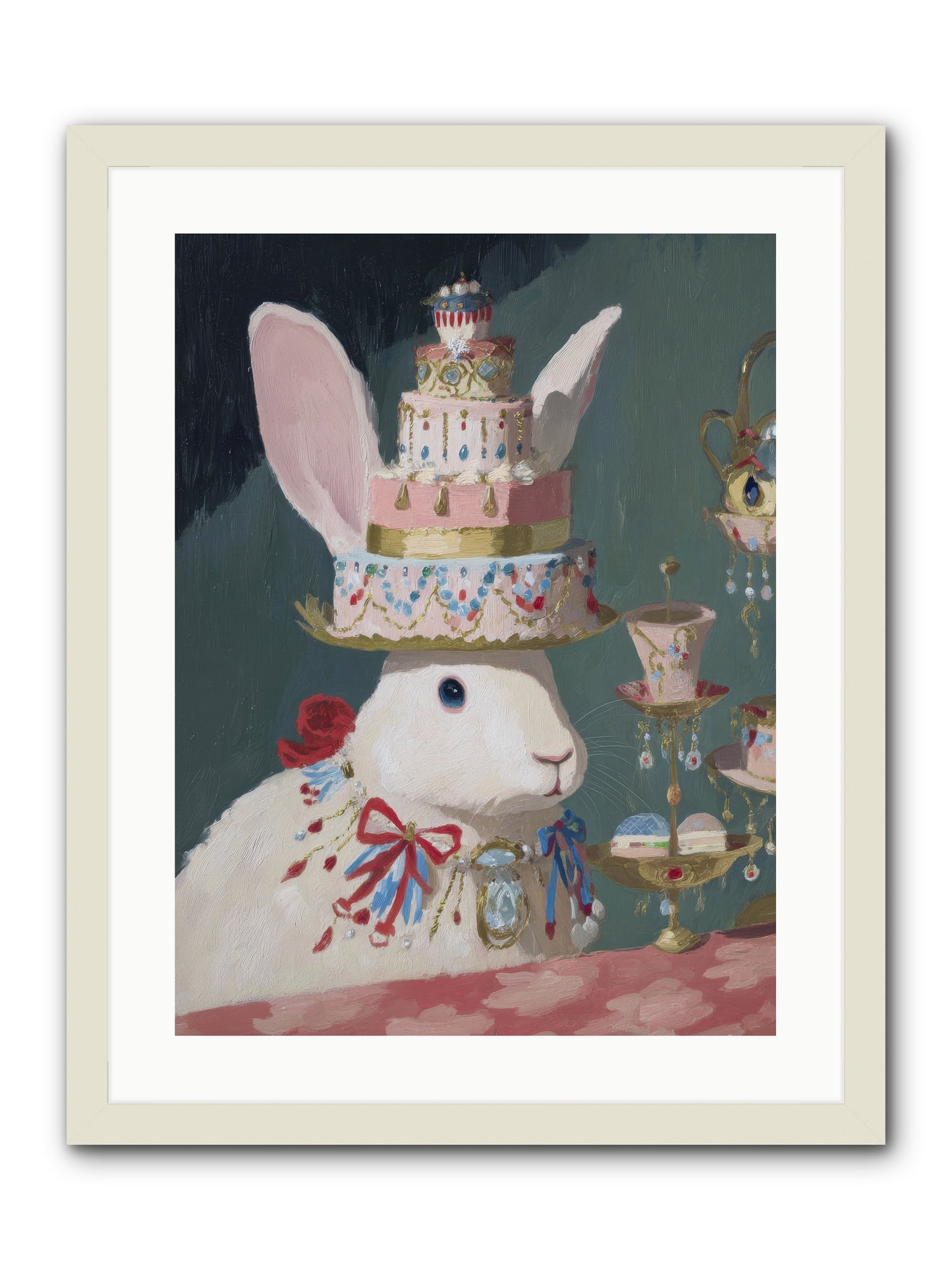 Lady Lace and Frosting -- Framed Print - White 18x24