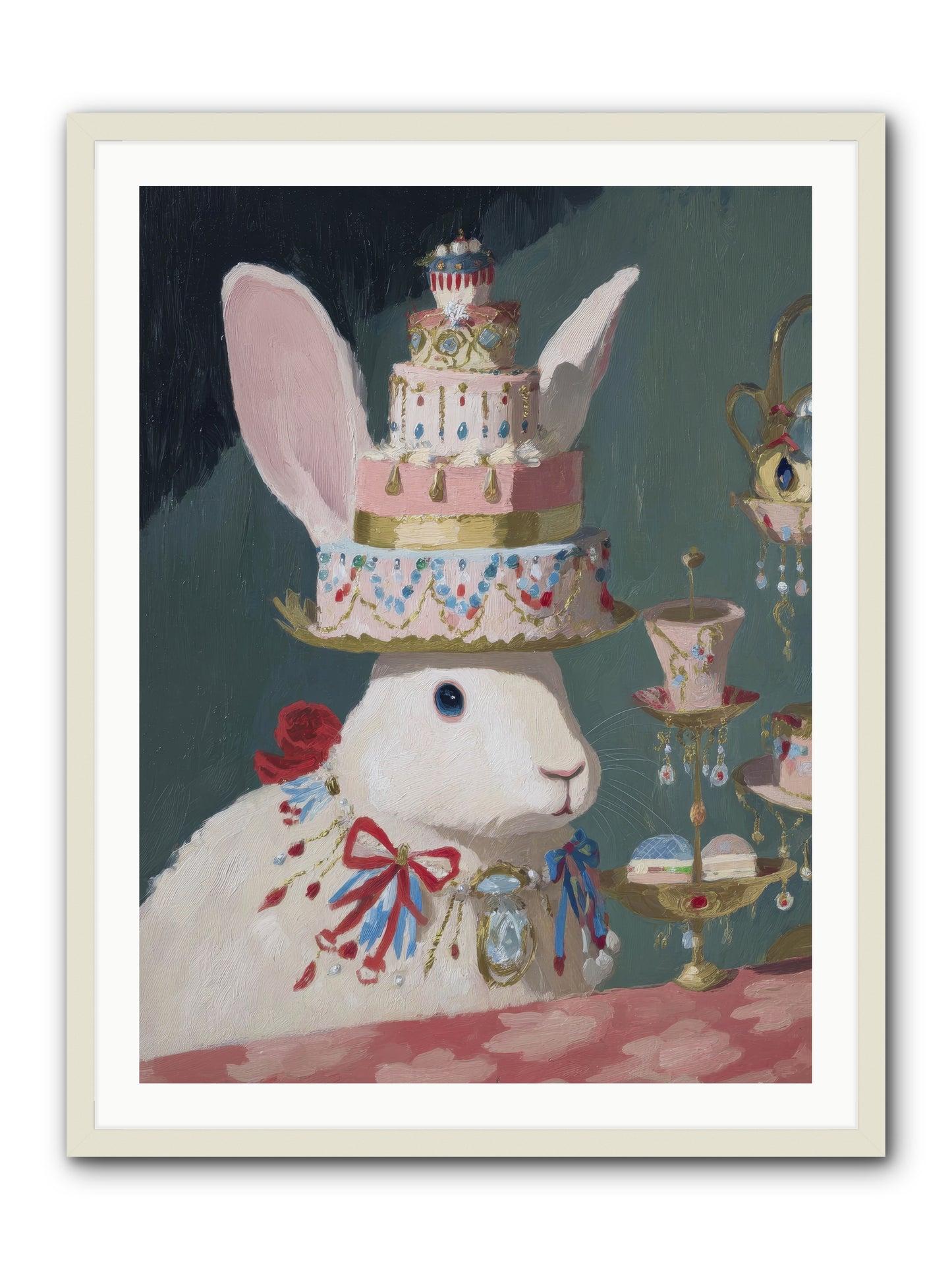 Lady Lace and Frosting -- Framed Print - White 30x40