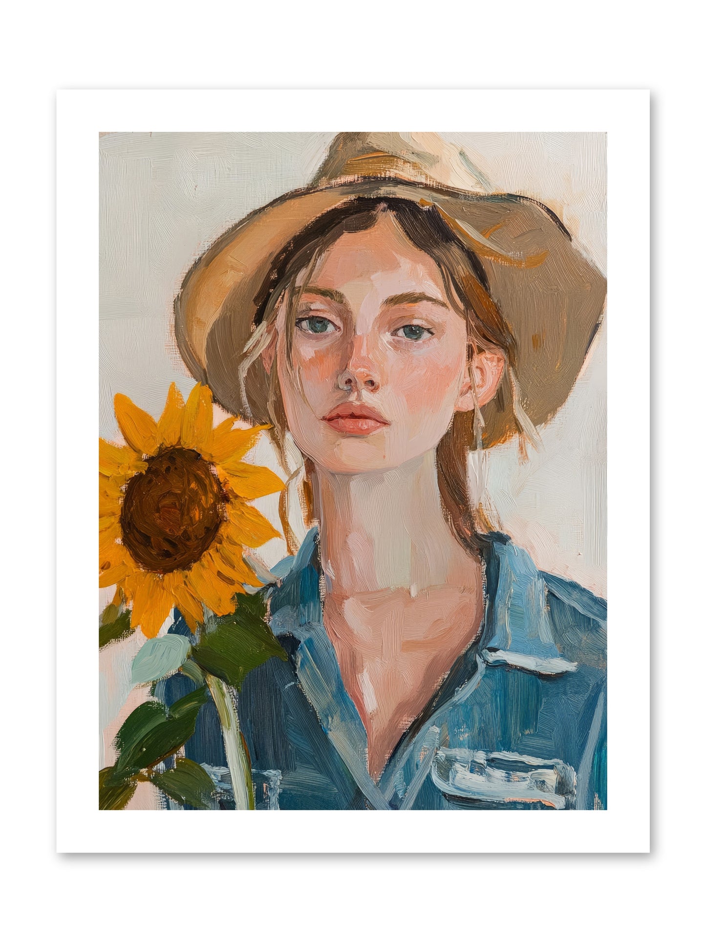 Lady Sunflower -- Loose Canvas Print 12x16