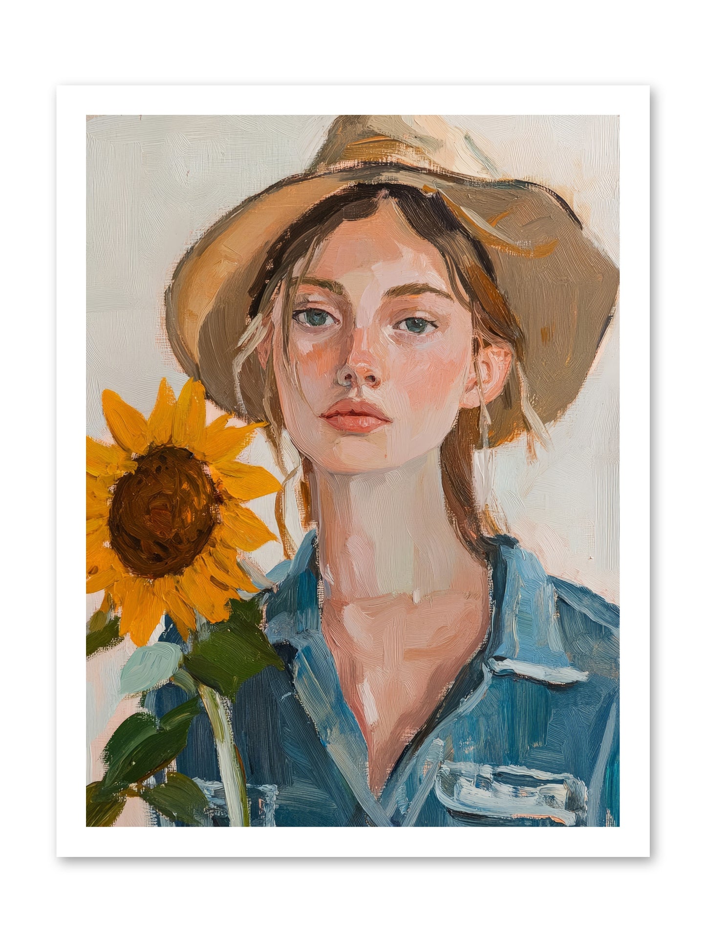 Lady Sunflower -- Loose Canvas Print 18x24