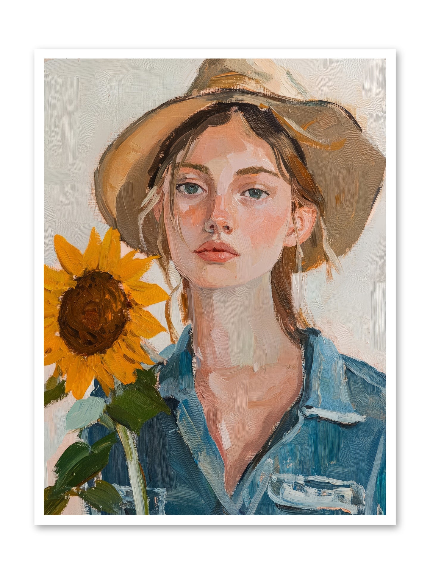 Lady Sunflower -- Loose Canvas Print 36x48