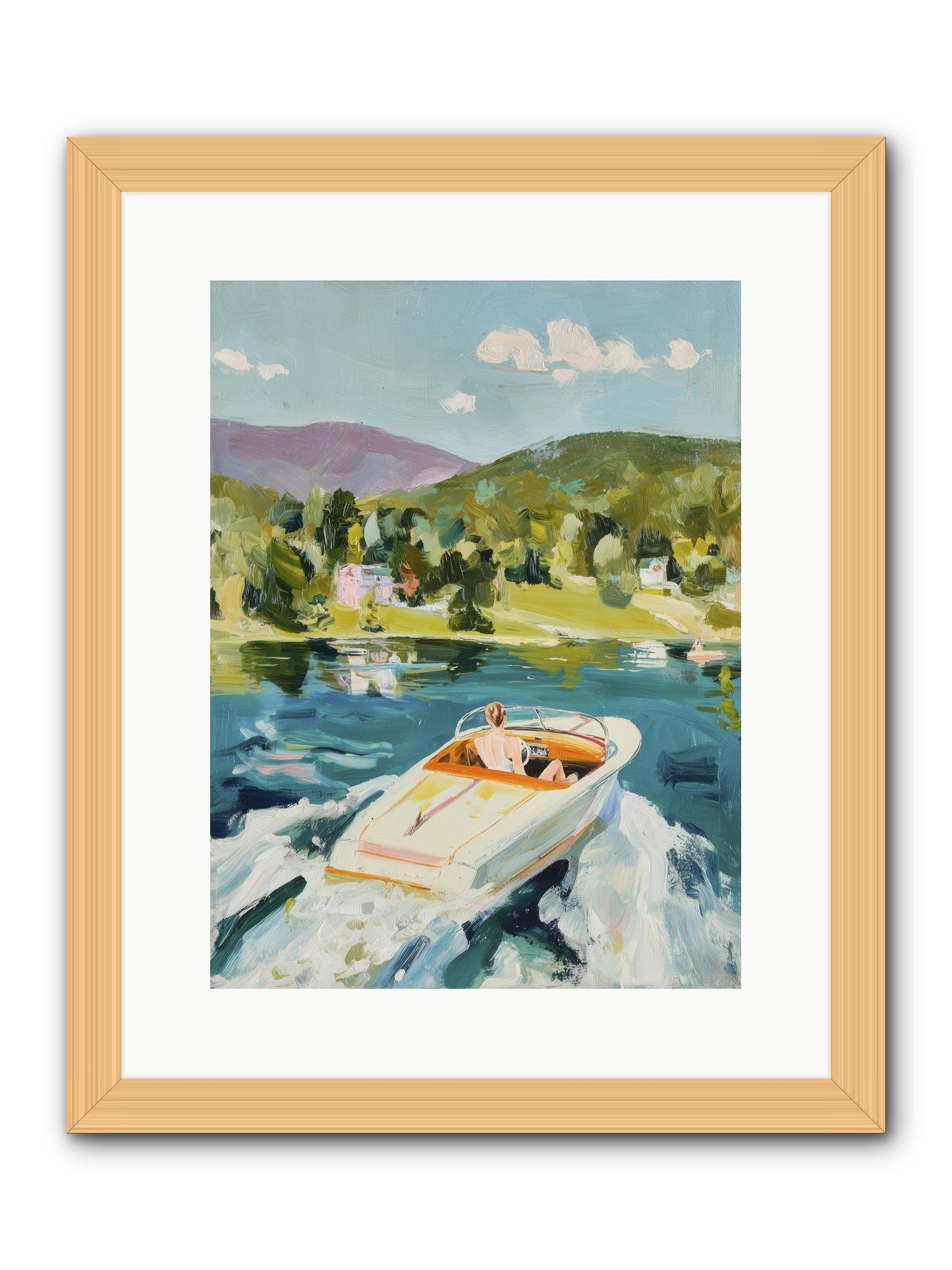Lake Adventures -- Framed Print - Natural 12x16