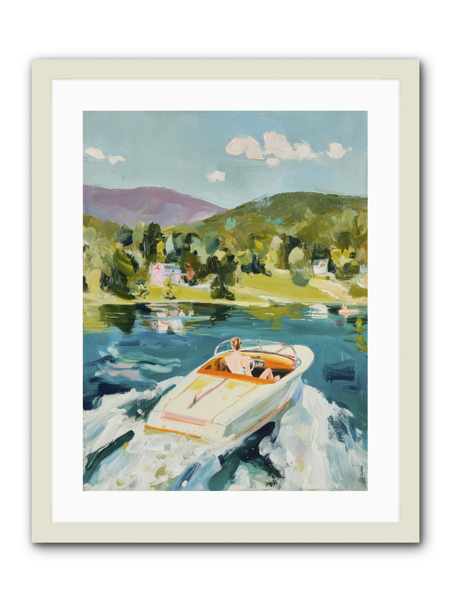 Lake Adventures -- Framed Print - White 18x24