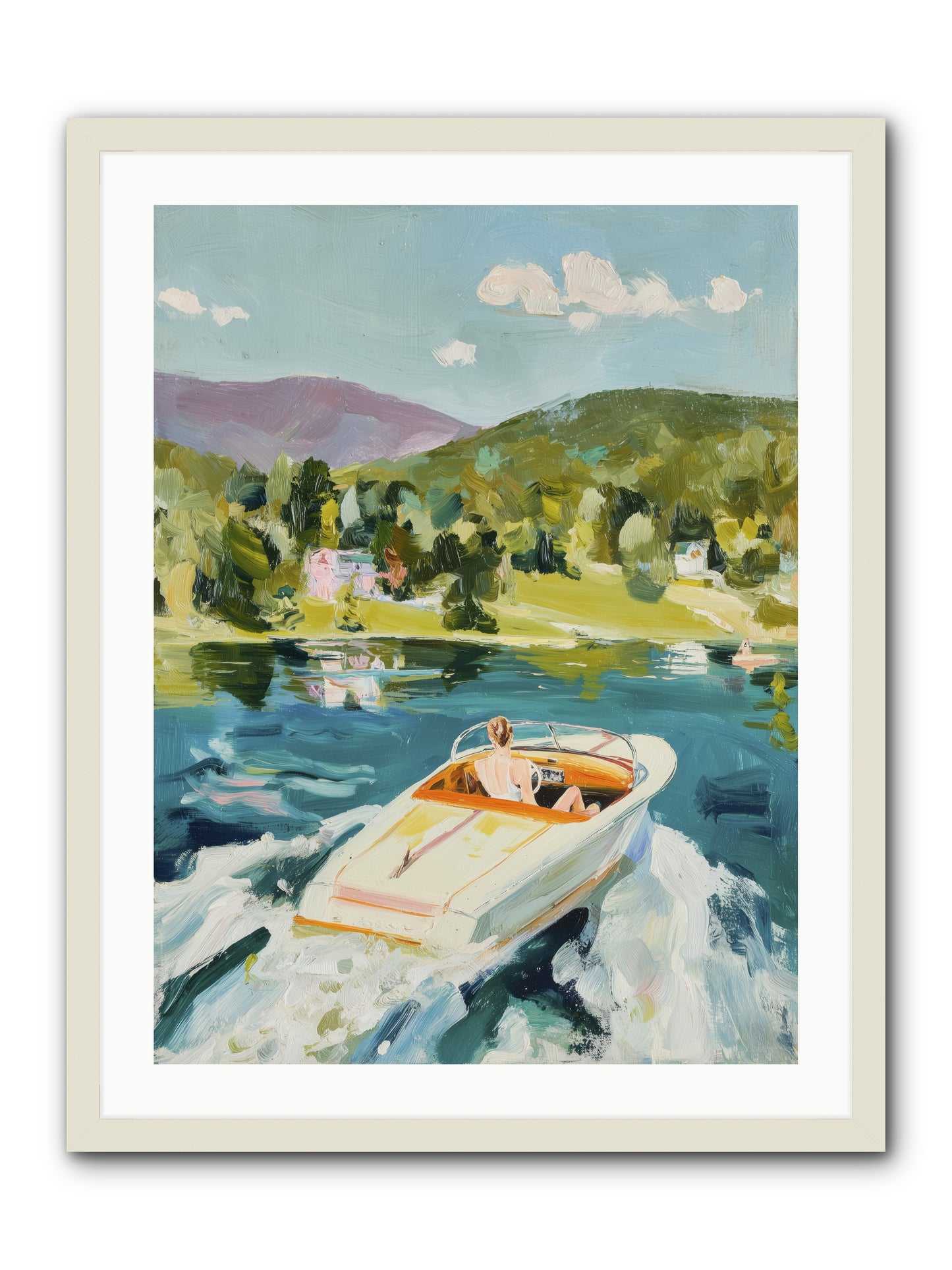 Lake Adventures -- Framed Print - White 24x32