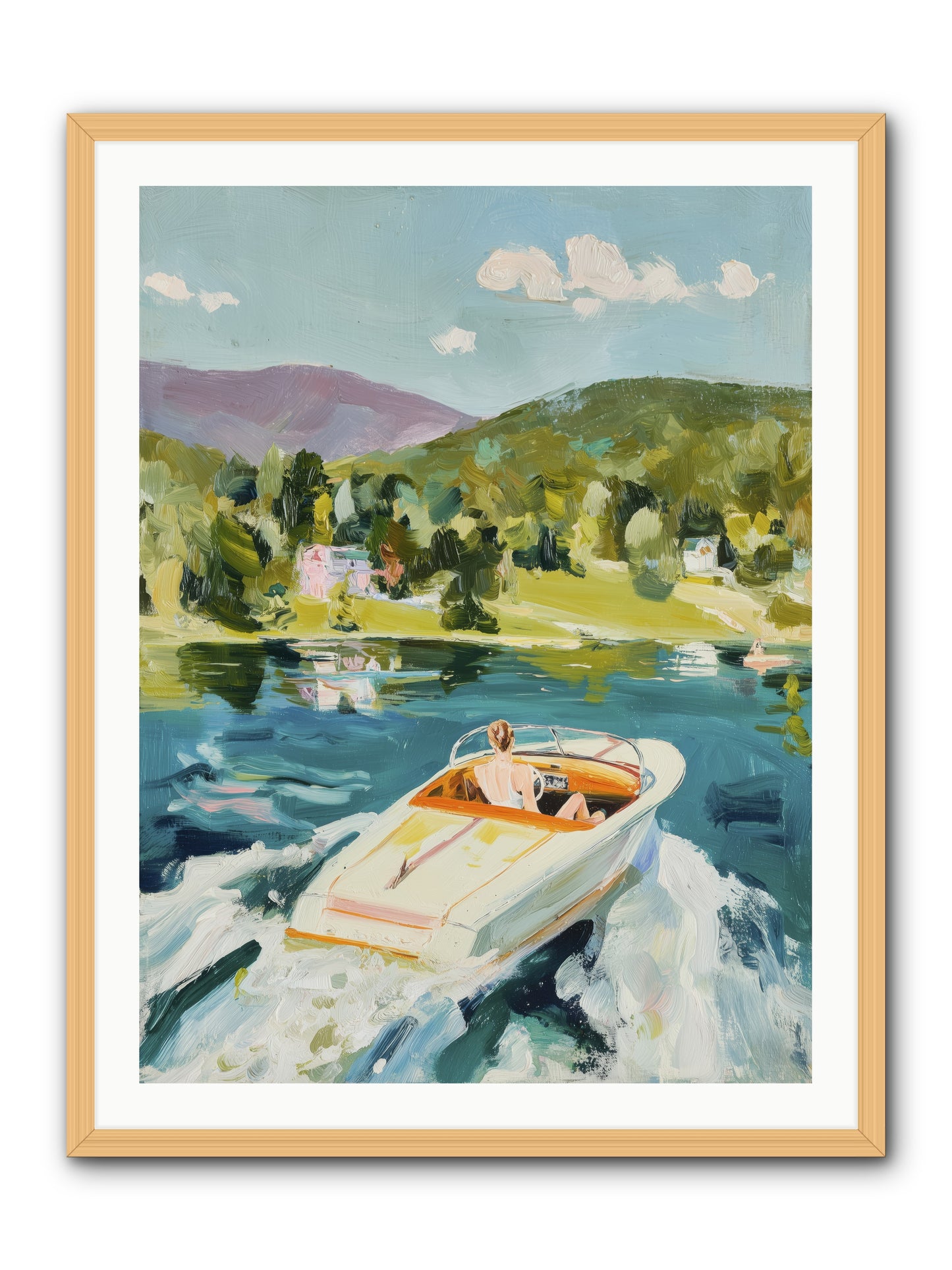 Lake Adventures -- Framed Print - Natural 30x40