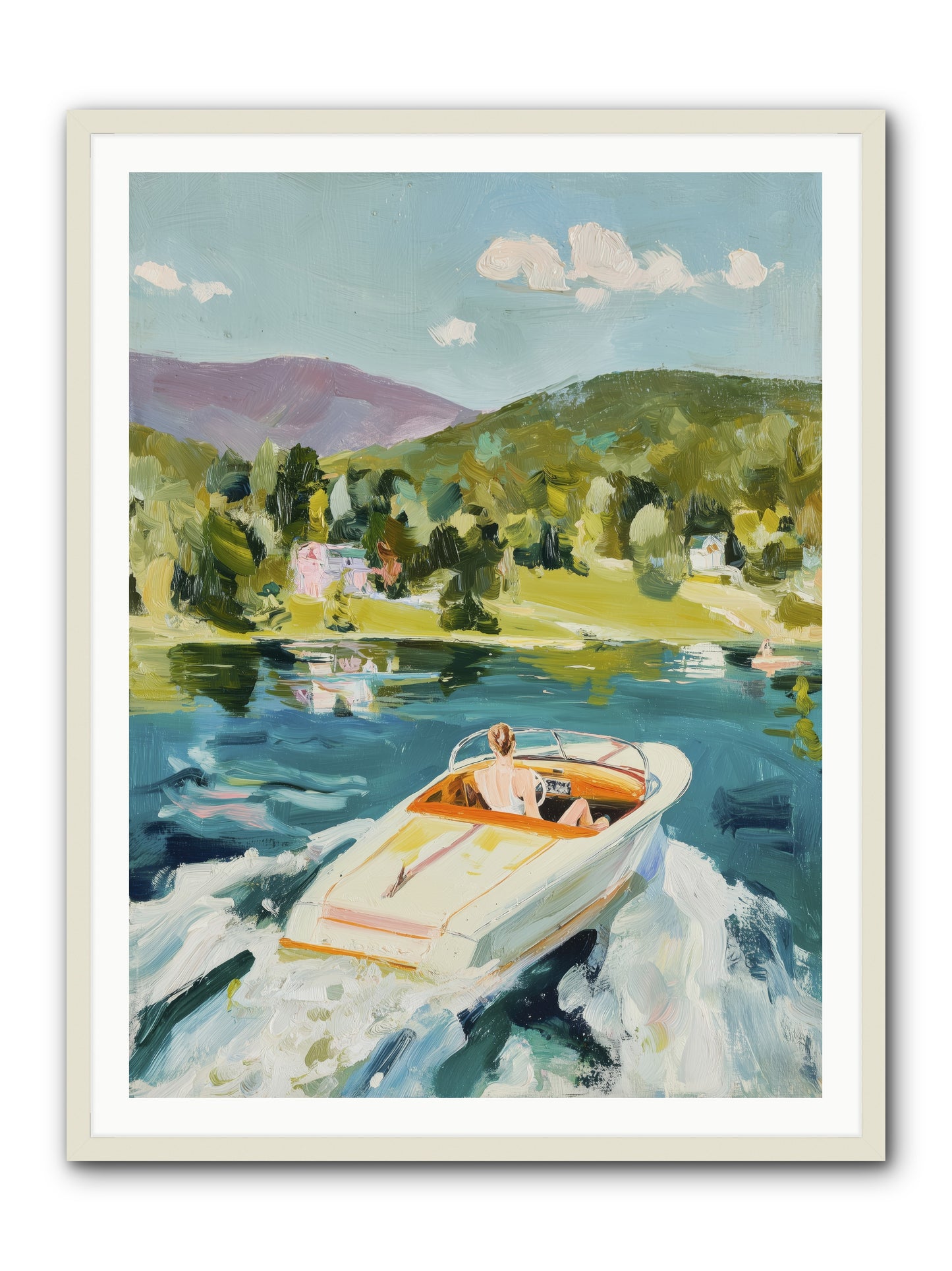 Lake Adventures -- Framed Print - White 36x48