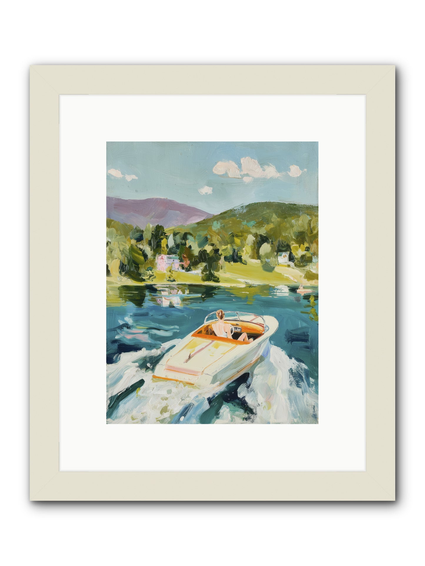 Lake Adventures -- Framed Print - White 9x12
