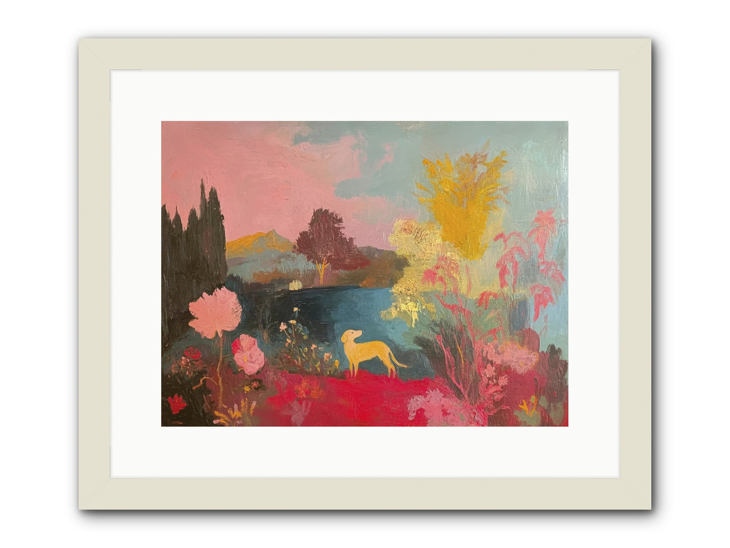 Lakeside Memories -- Framed Print - White 16x12