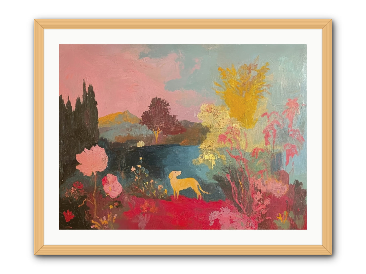 Lakeside Memories -- Framed Print - Natural 32x24