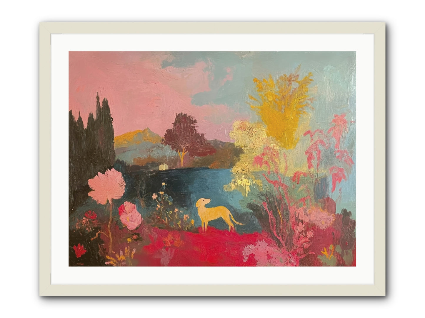 Lakeside Memories -- Framed Print - White 32x24