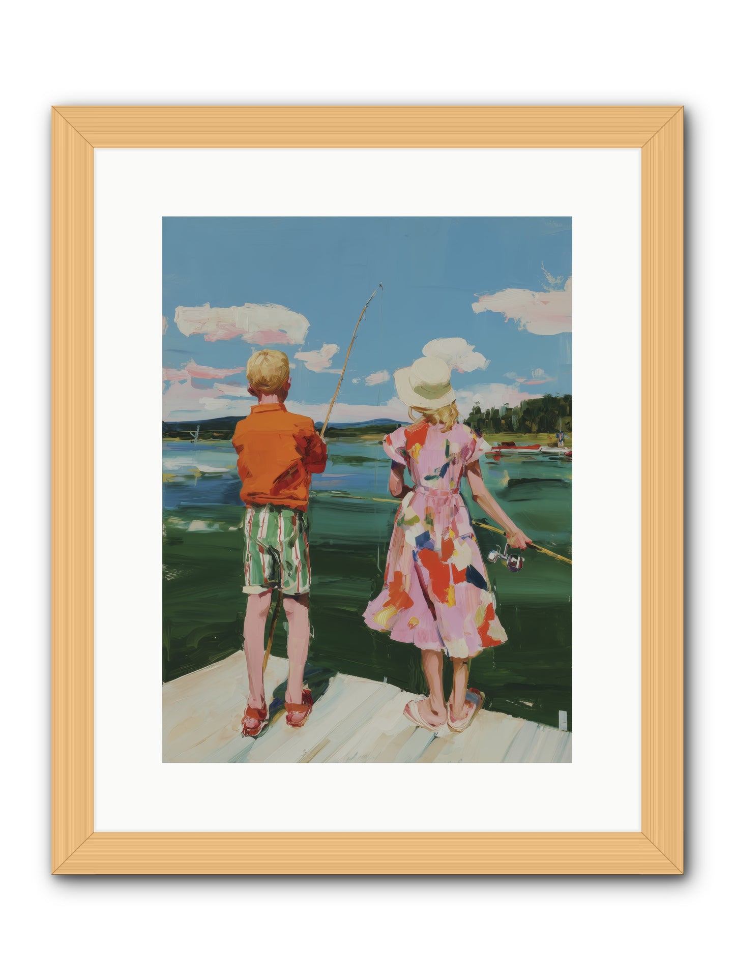 Lakeside Refuge -- Framed Print - Natural 12x16