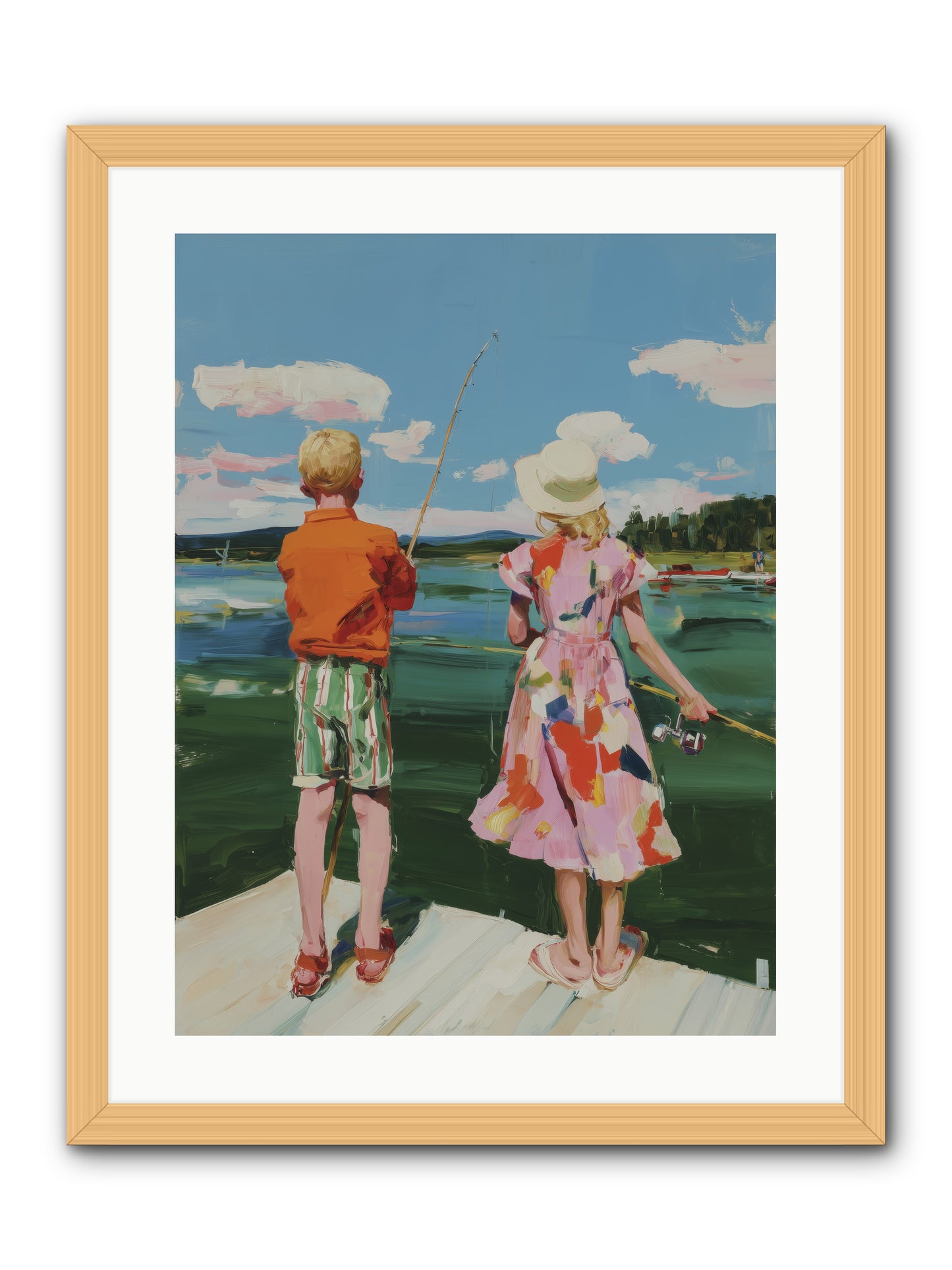 Lakeside Refuge -- Framed Print - Natural 18x24