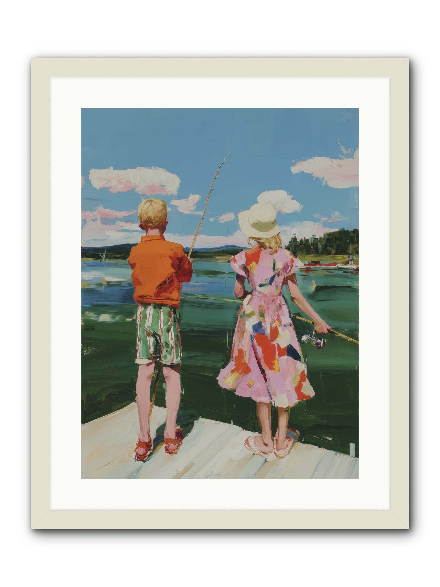 Lakeside Refuge -- Framed Print - White 18x24