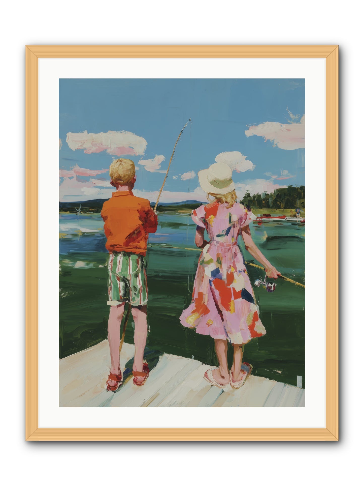 Lakeside Refuge -- Framed Print - Natural 24x32