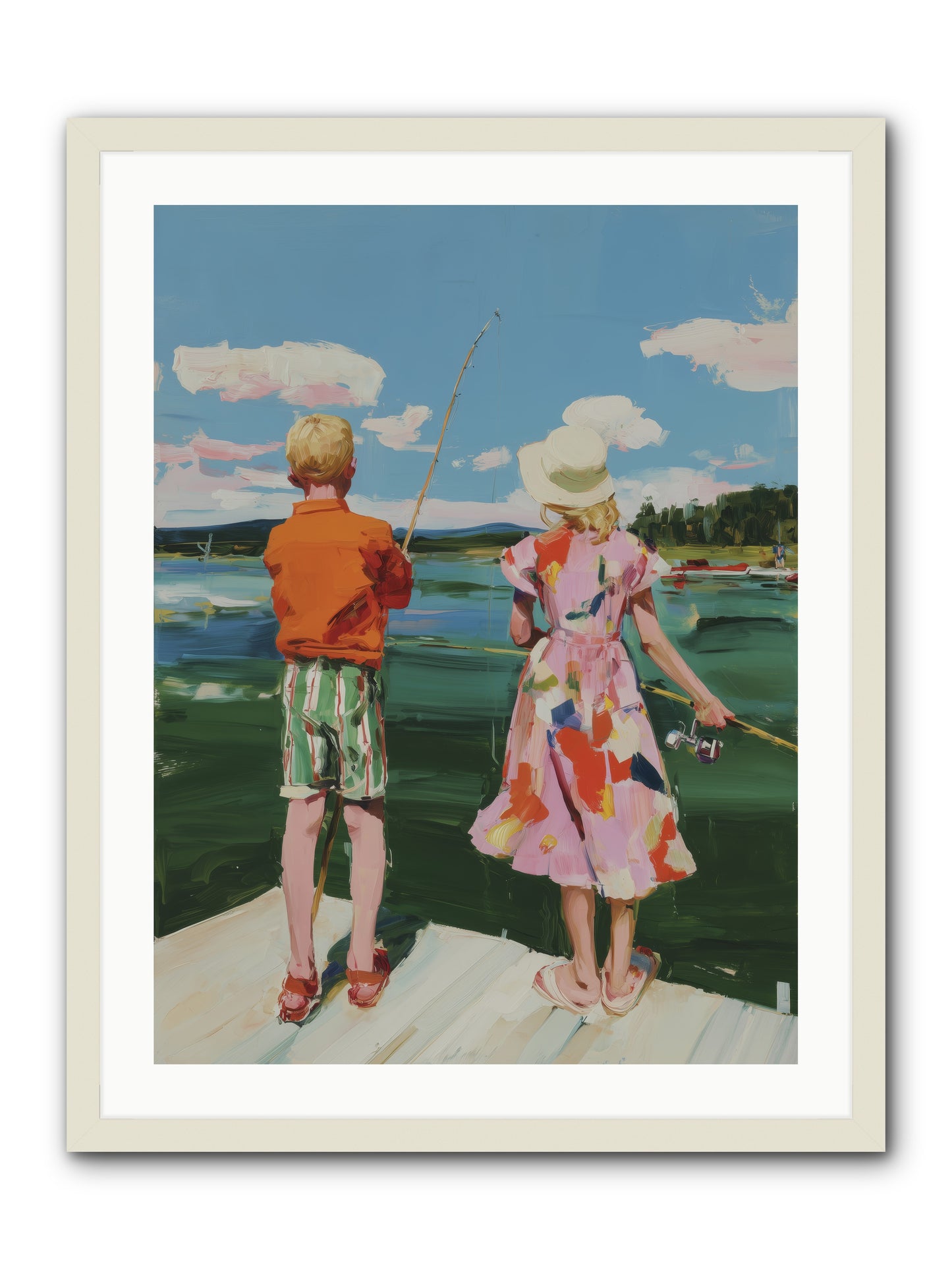 Lakeside Refuge -- Framed Print - White 24x32