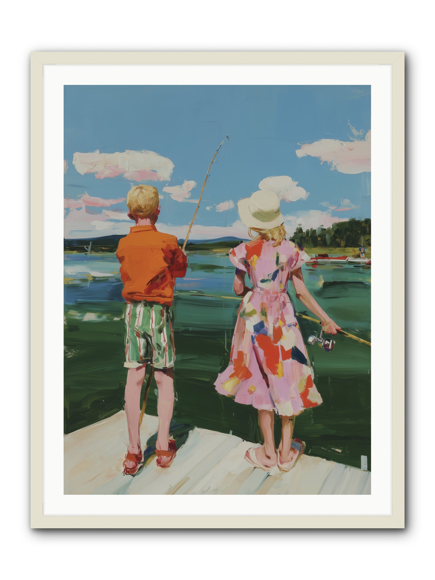 Lakeside Refuge -- Framed Print - White 30x40