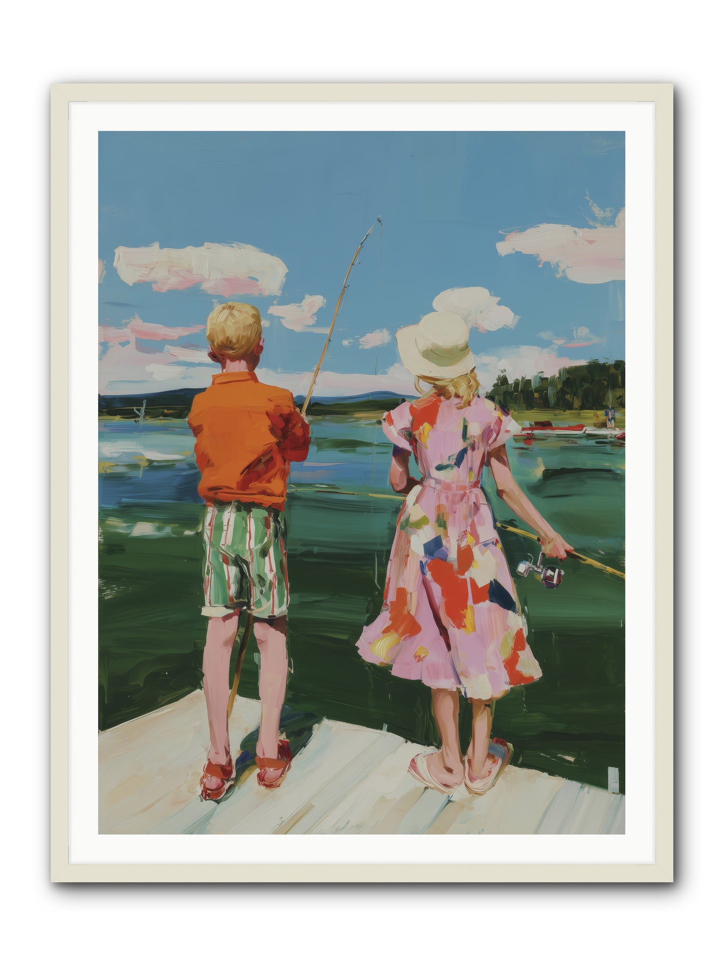 Lakeside Refuge -- Framed Print - White 36x48