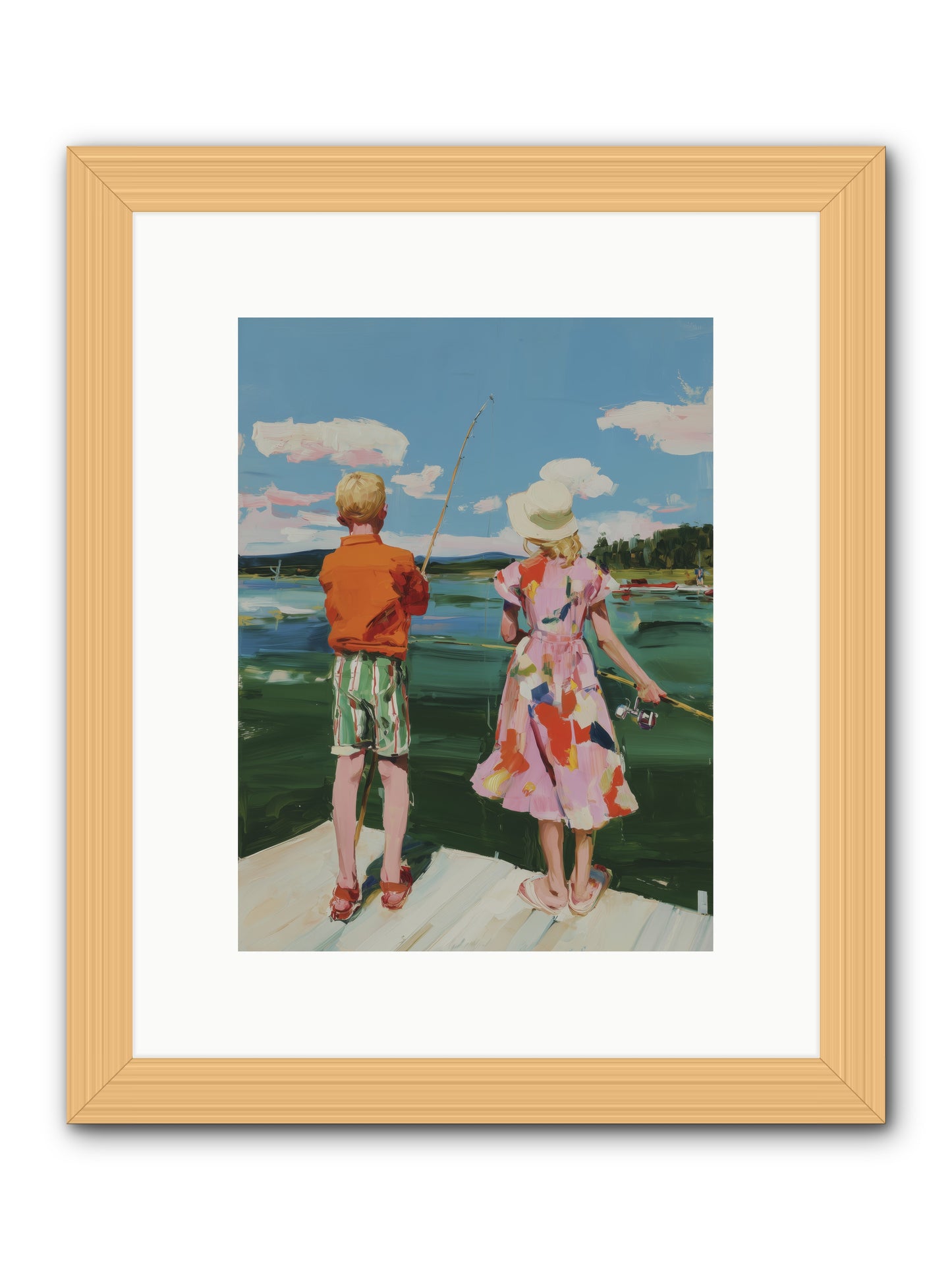 Lakeside Refuge -- Framed Print - Natural 9x12