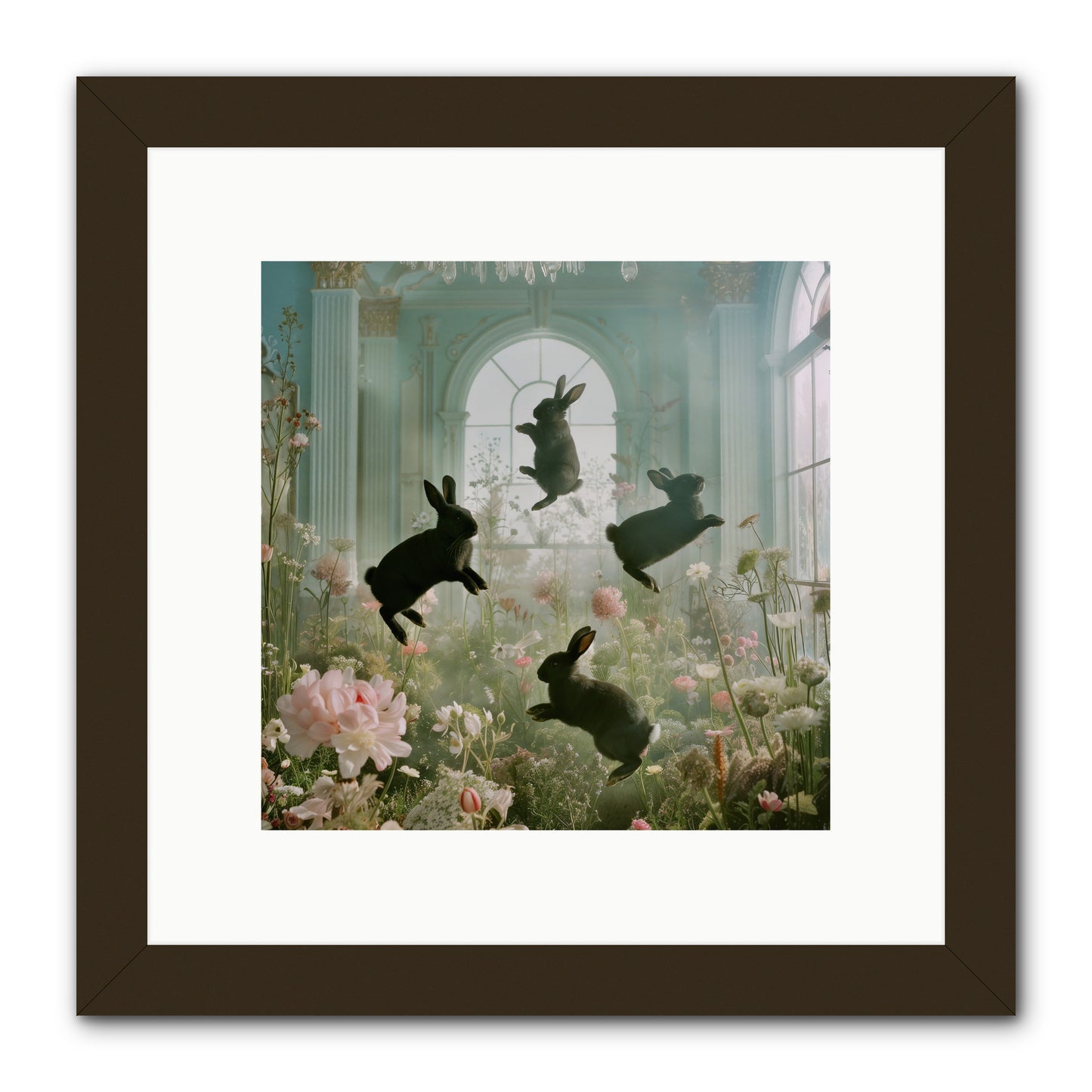 Lapin Noir Fantasia -- Framed Print - Black 10x10