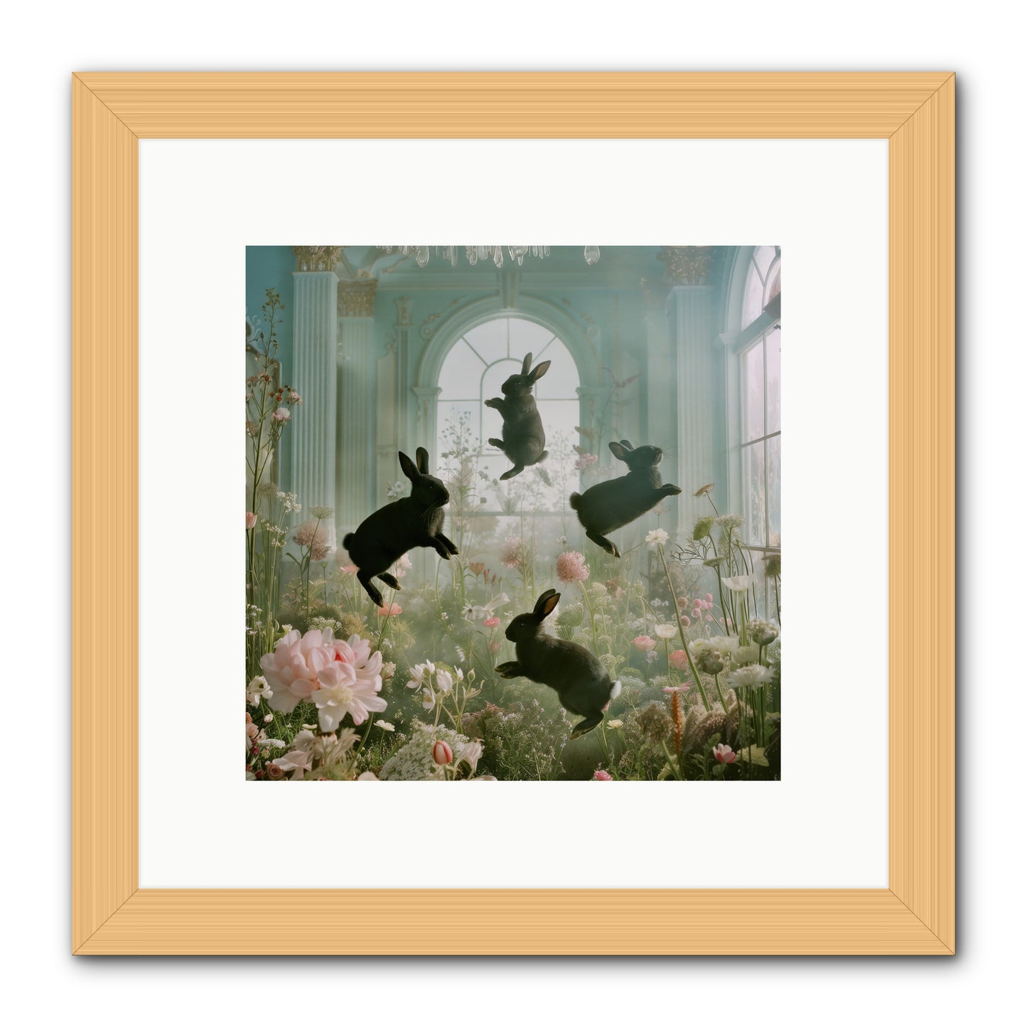 Lapin Noir Fantasia -- Framed Print - Natural 10x10