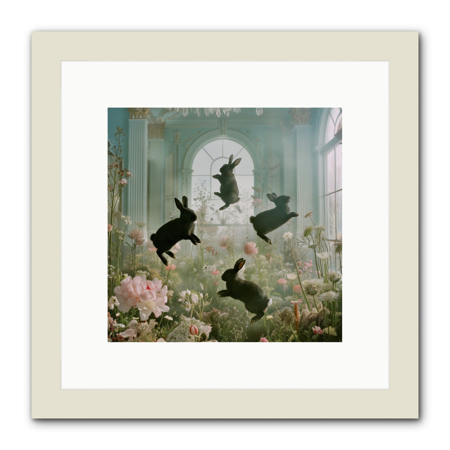 Lapin Noir Fantasia -- Framed Print - White 10x10