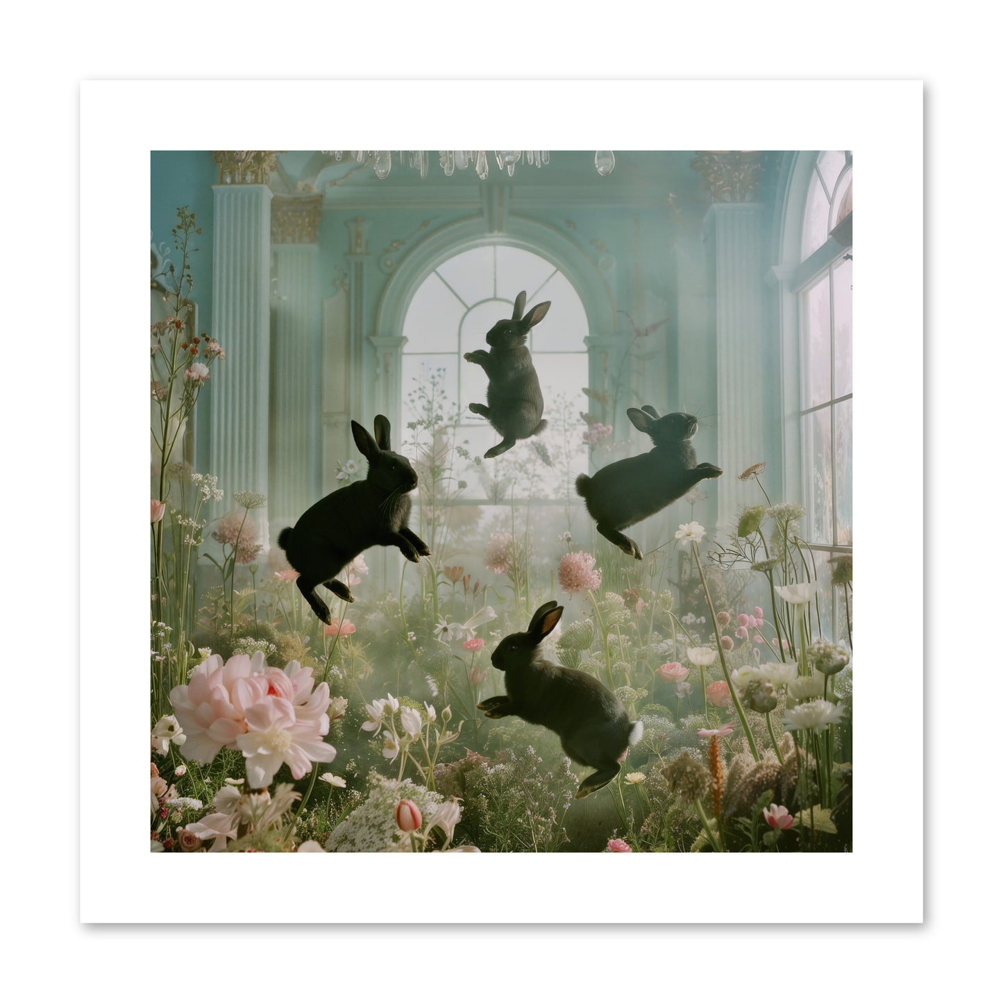 Lapin Noir Fantasia -- Loose Canvas Print 10x10