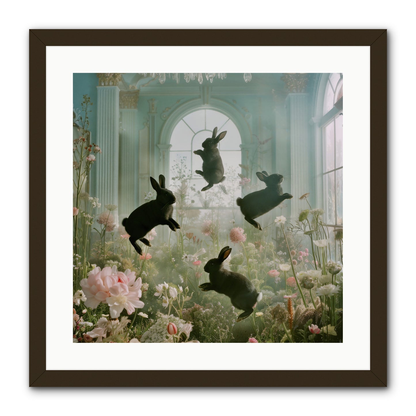 Lapin Noir Fantasia -- Framed Print - Black 20x20