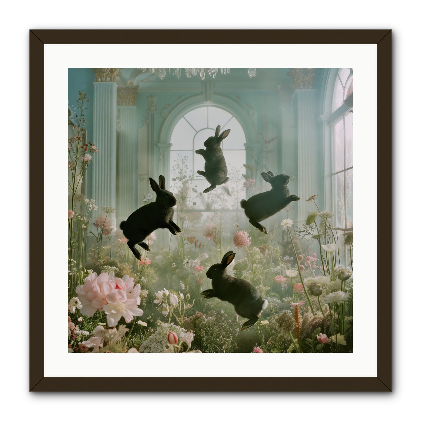 Lapin Noir Fantasia -- Framed Print - Black 24x24