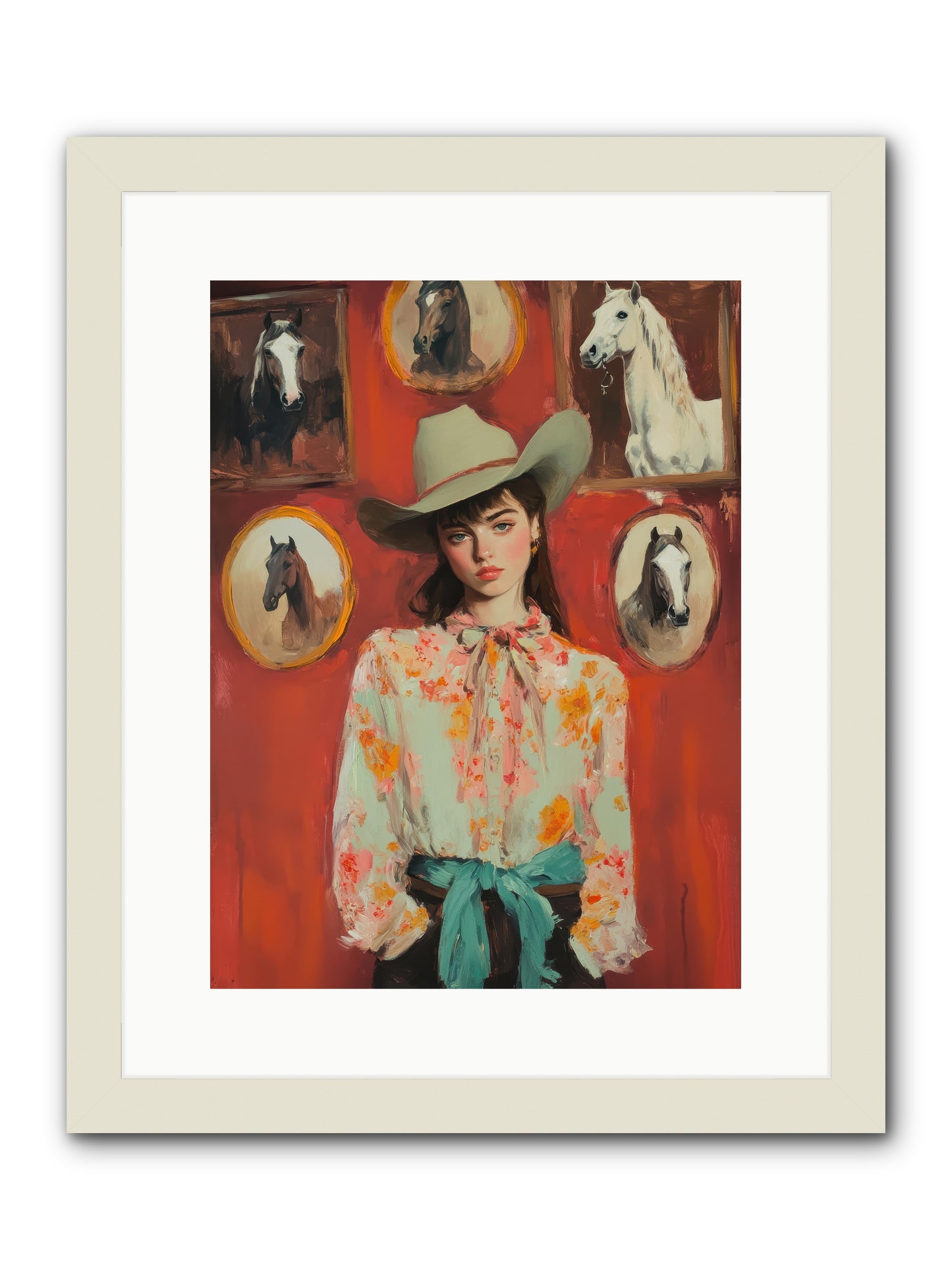 Lariat Legend -- Framed Print - White 12x16