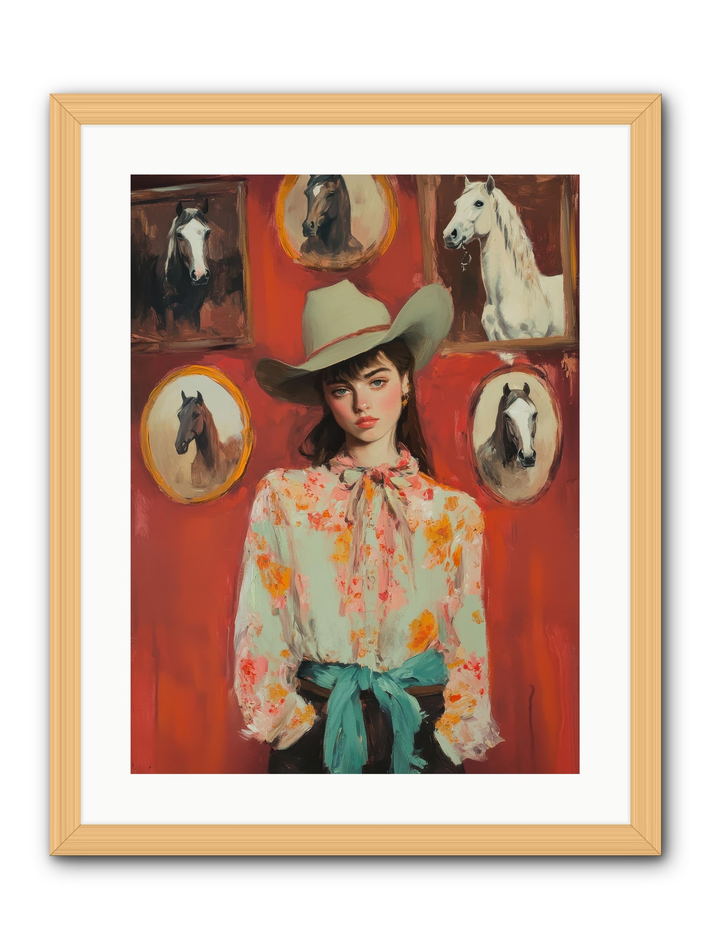 Lariat Legend -- Framed Print - Natural 18x24
