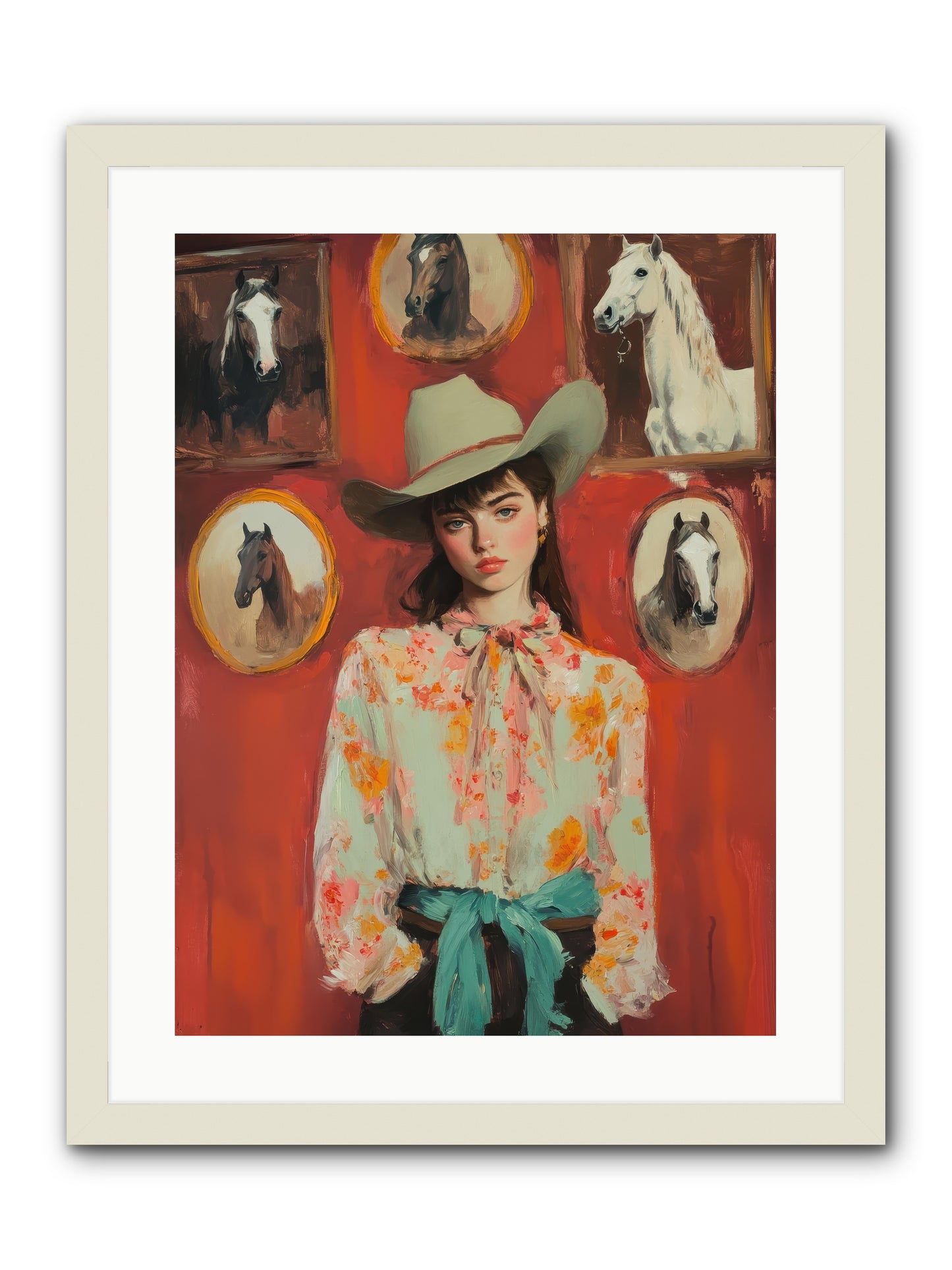 Lariat Legend -- Framed Print - White 18x24