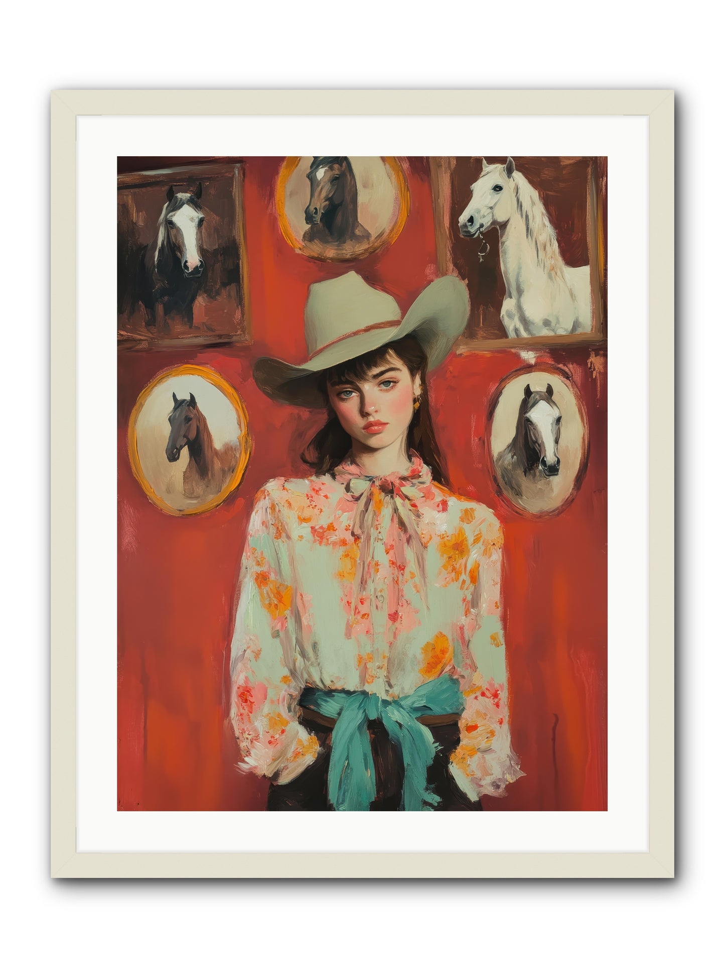 Lariat Legend -- Framed Print - White 24x32
