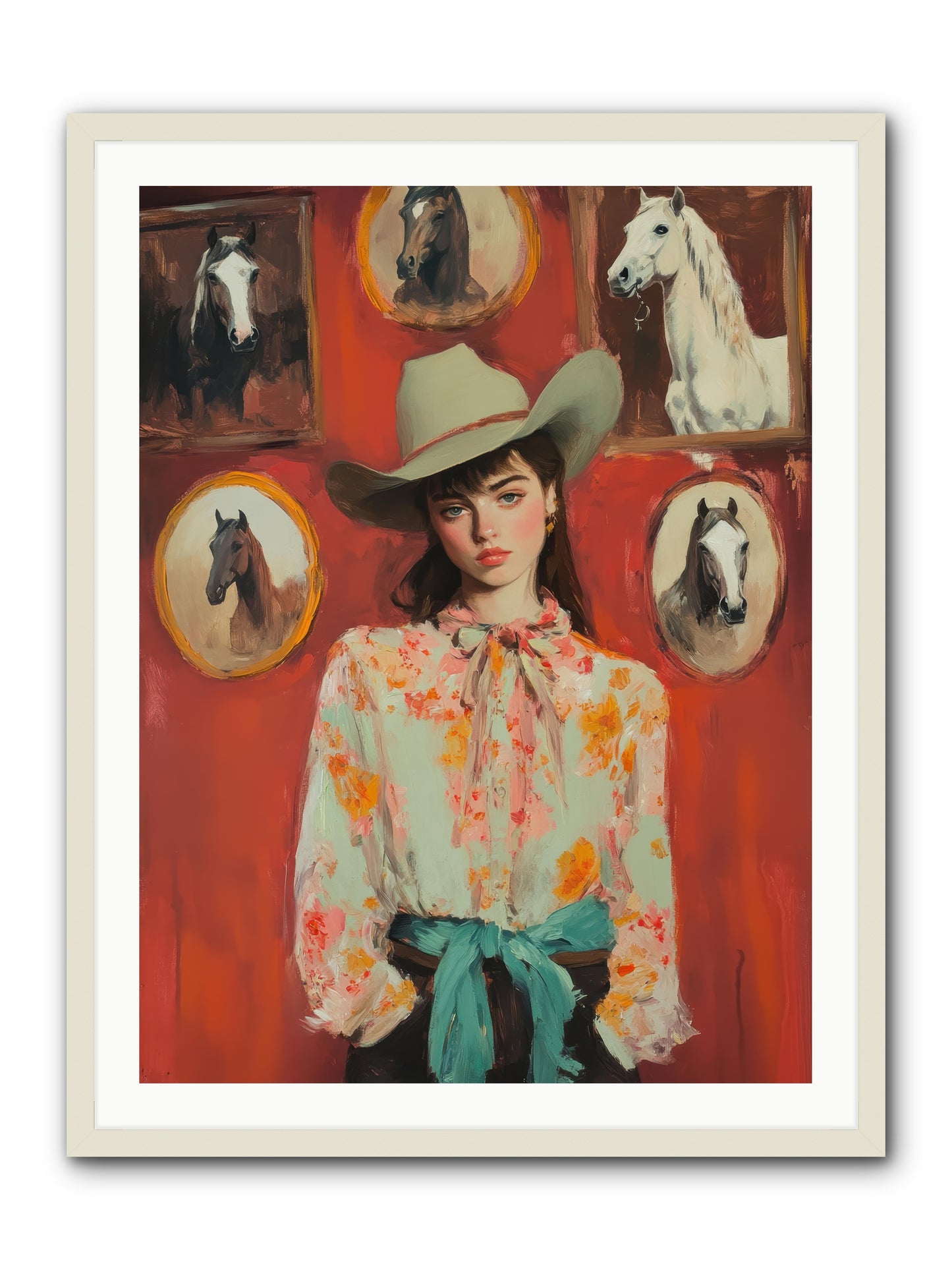 Lariat Legend -- Framed Print - White 30x40