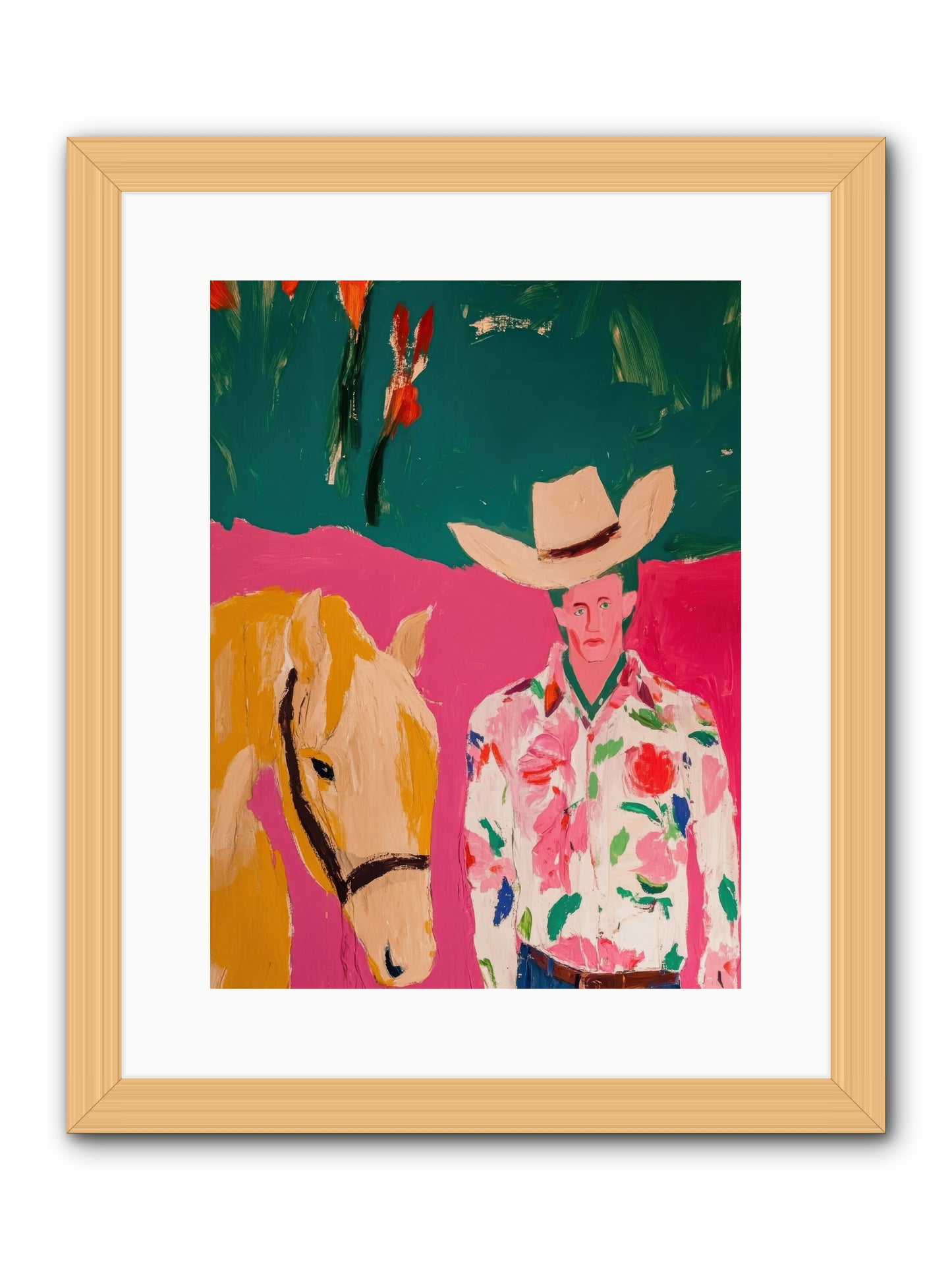 Last Lasso -- Framed Print - Natural 12x16
