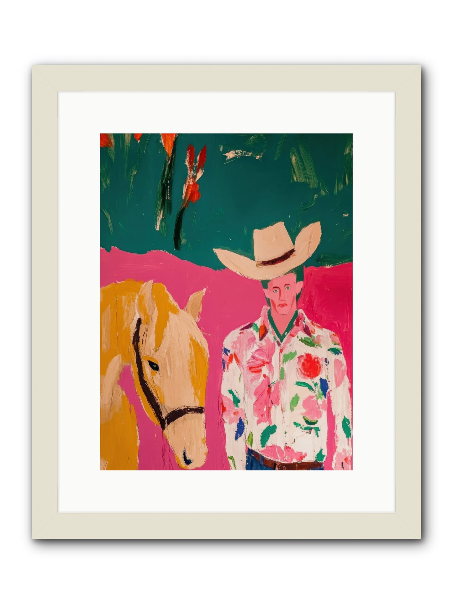 Last Lasso -- Framed Print - White 12x16