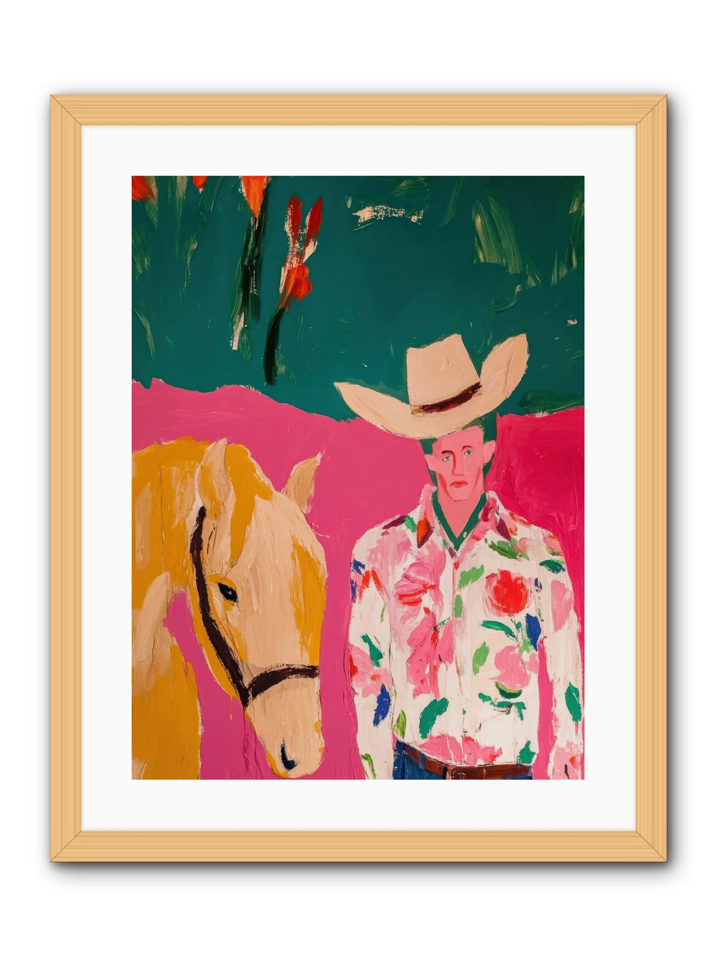 Last Lasso -- Framed Print - Natural 18x24